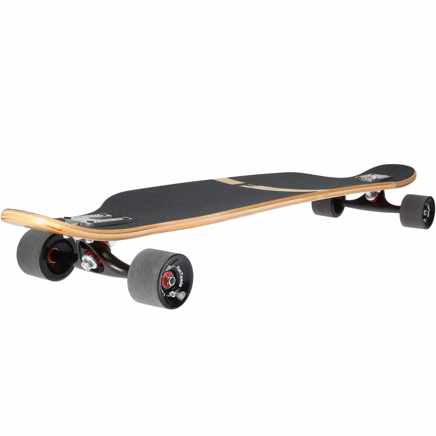 FunTomia Longboard Drop Through Cruiser Complet 3 Niveaux Flexibles Roulements Mach1 Speed Outil en T