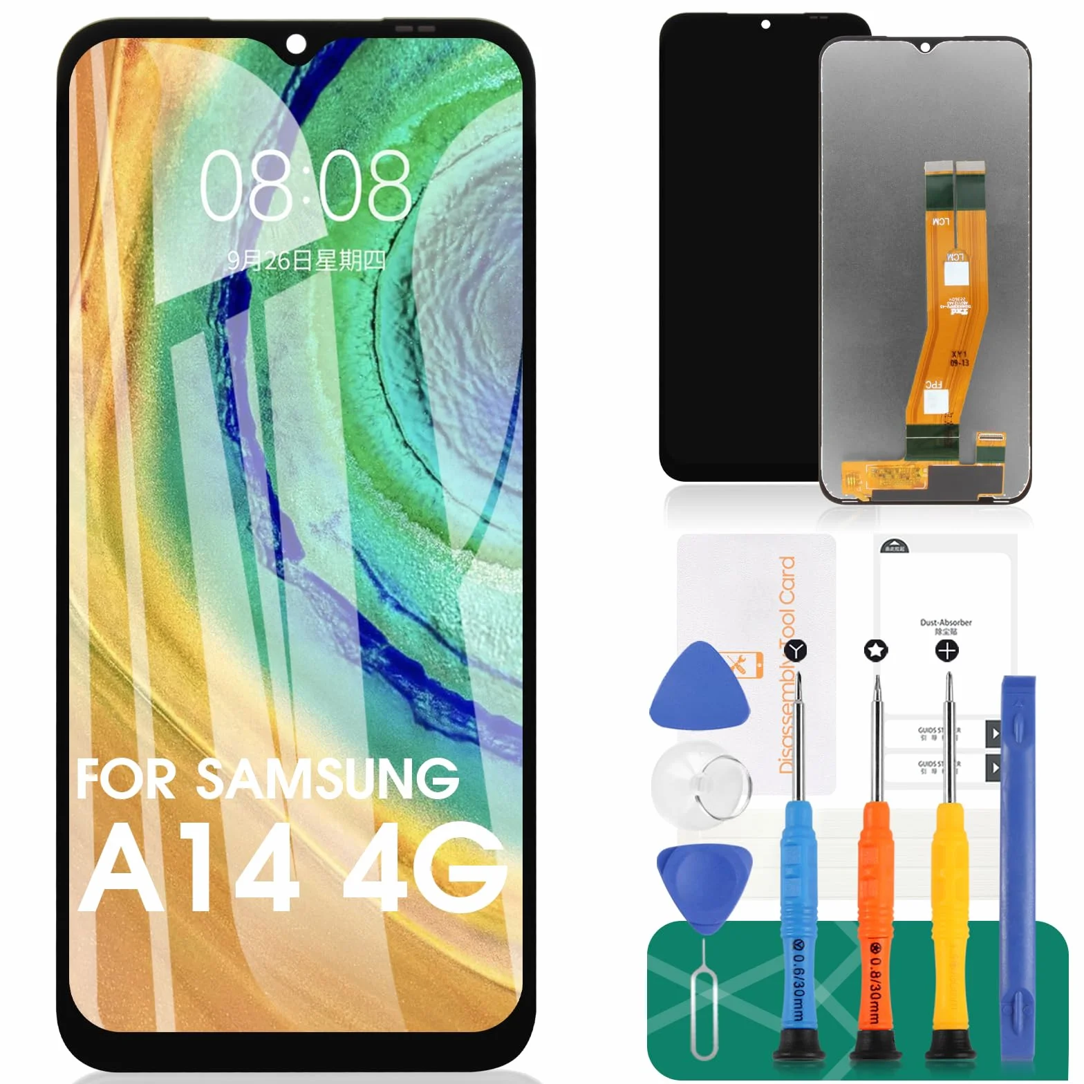 SRJTEK pour Samsung Galaxy A14 4G A145P 2023 Écran LCD de Remplacement SM-A145P SM-A145B SM-A145R Kit de réparation du numériseur Tactile (Noir, sans Cadre)