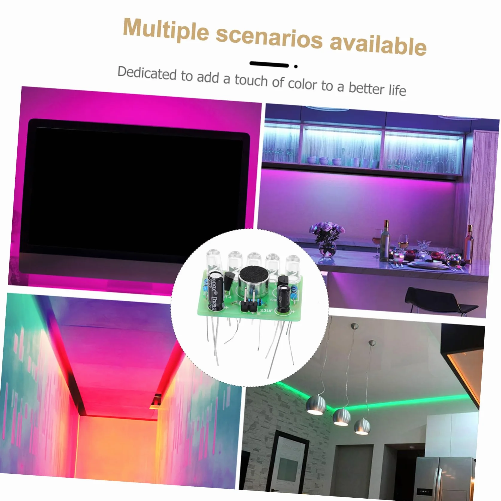 Uonlytech - Module Acoustique LED - Module Clignotant LED lumière Flash Lustre LED DIY Respirer des pièces légères Module de pièces de Lampe Clignotante LED Tons de Terre dirigé Positionner