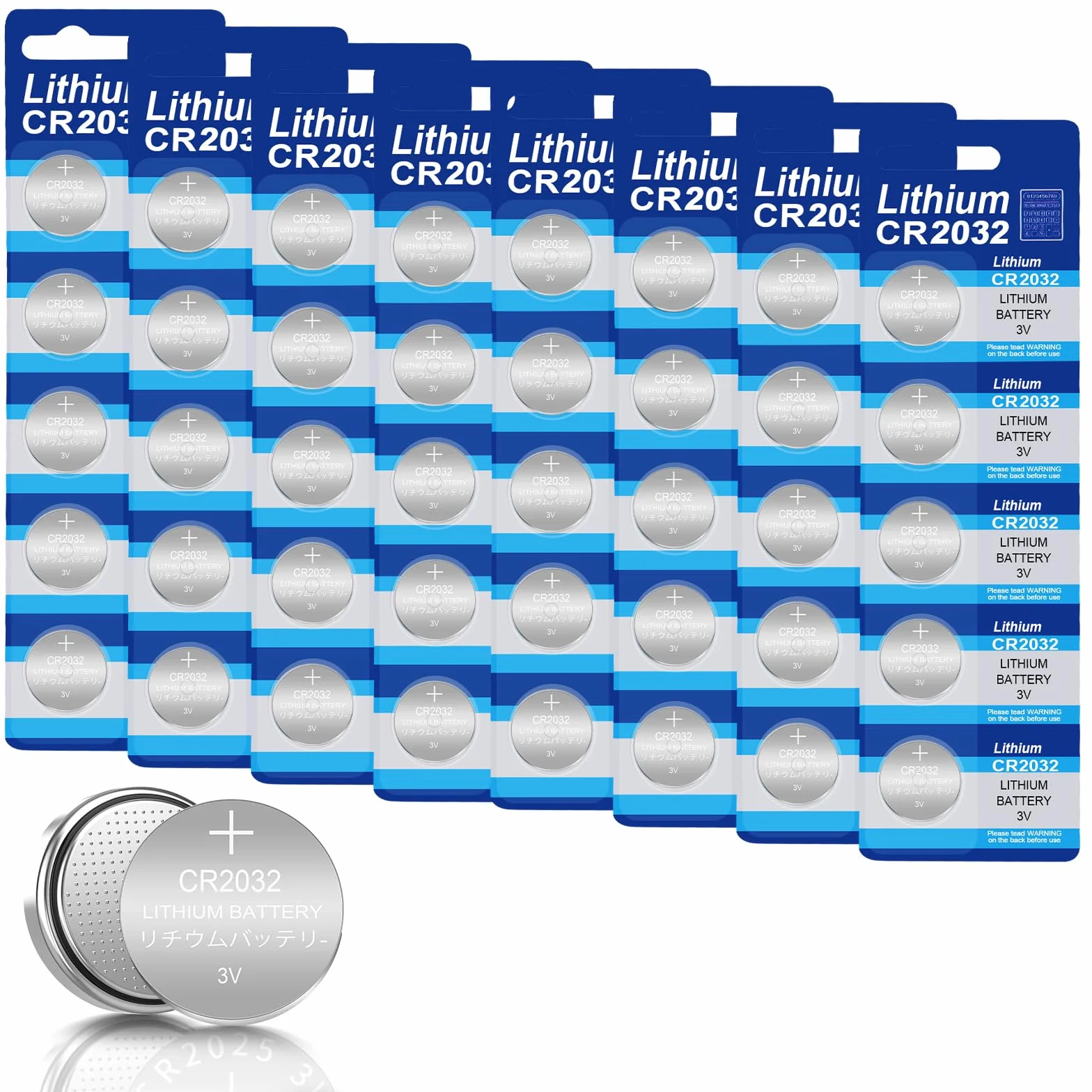 40X Pile CR2032, Piles 2032 CR 2032 3v Lithium Plate Longue Durée Bouton Pile pour Appareils Smart Home, Clés de Voiture