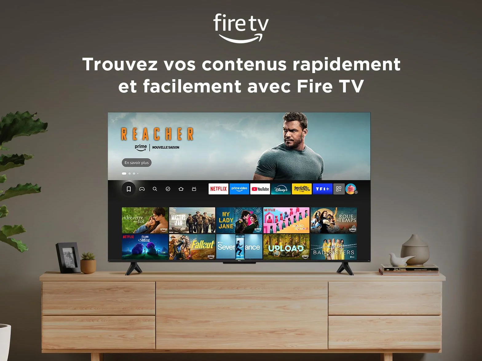 TCL 43T6C 43" QLED 4K HDR TV Fire TV Smart TV Dolby Vision Atmos HDR10+