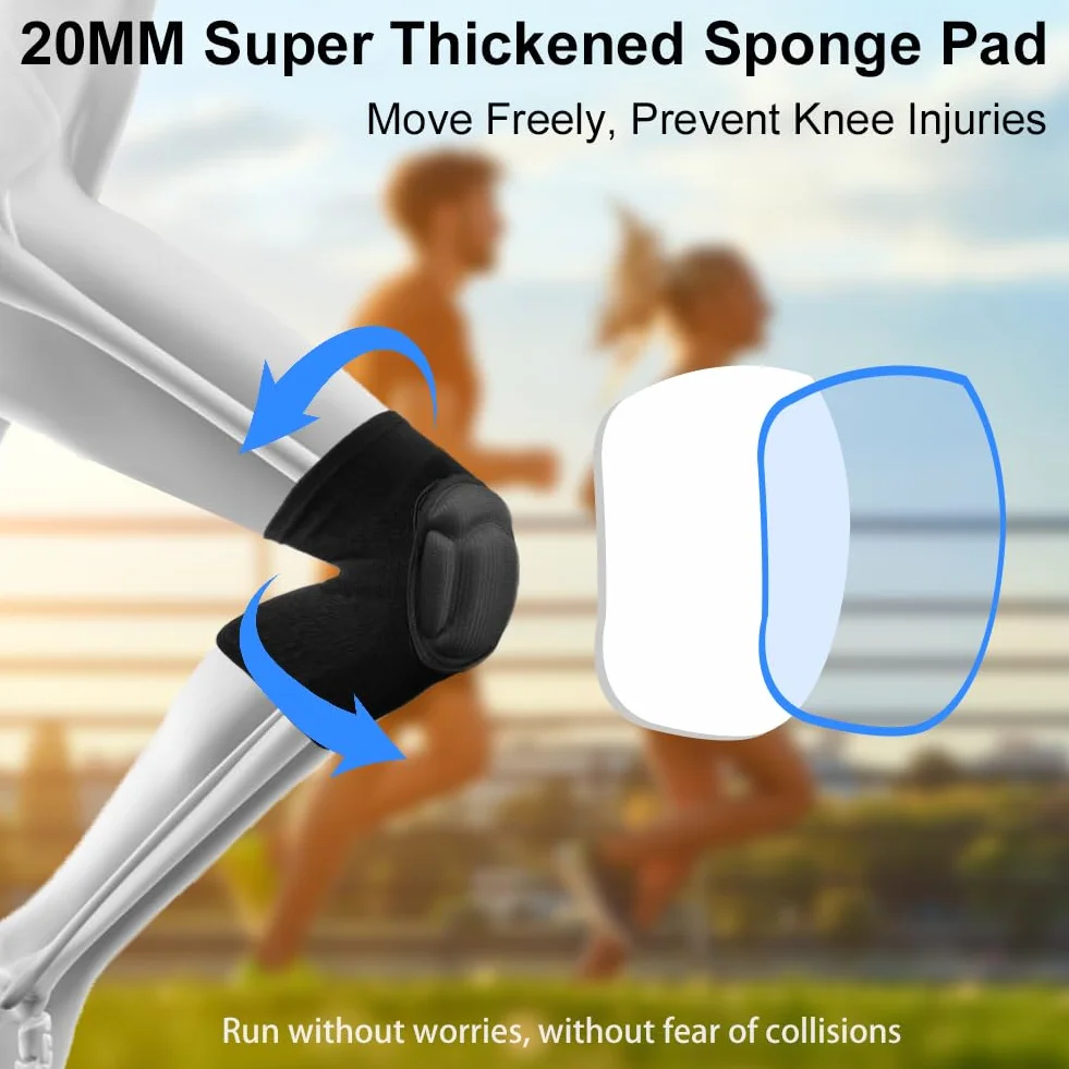 flintronic Genouillères de Protection 20 MM Épais Éponge Antidérapant pour Danse Volleyball Yoga Football Course