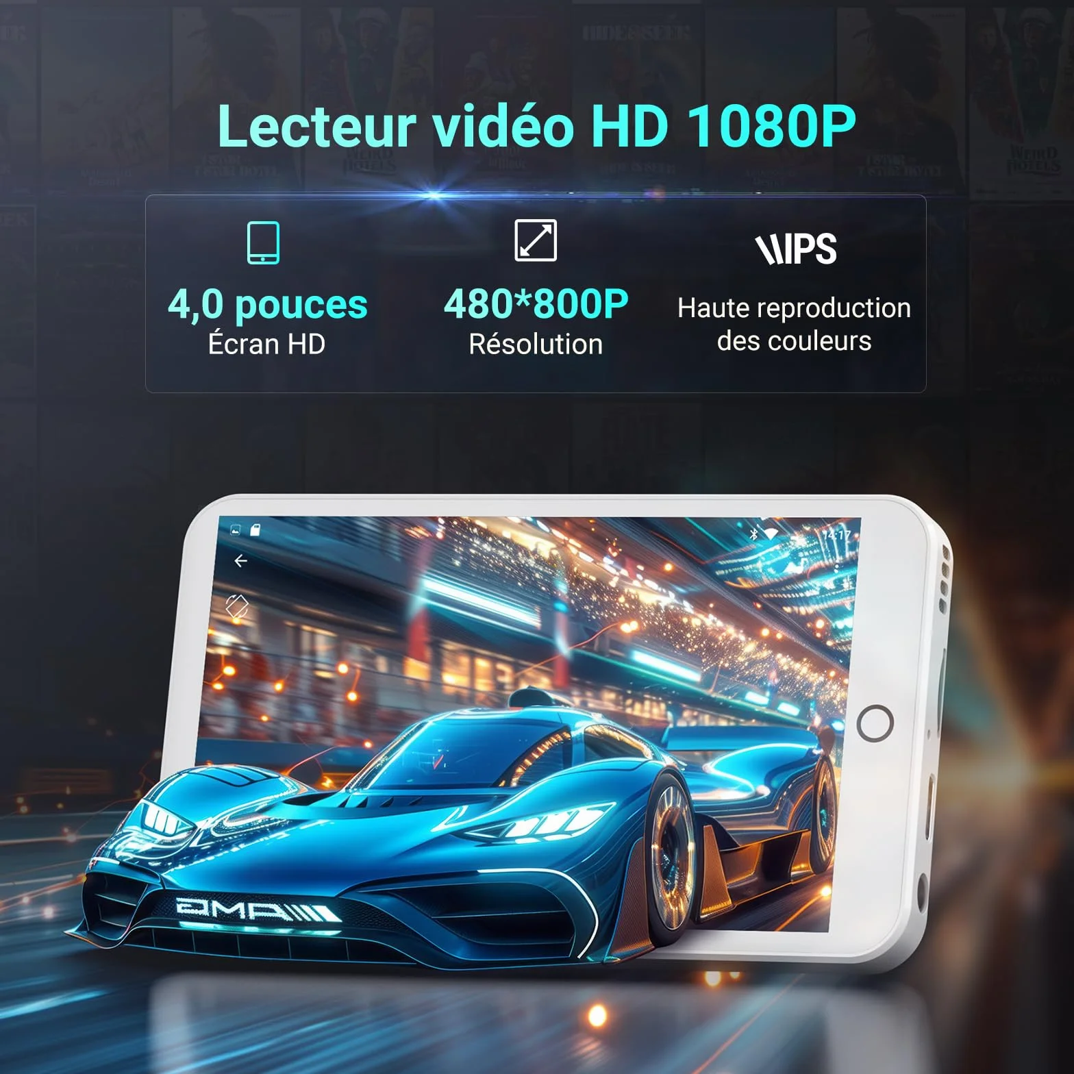 Lecteur MP3 Bluetooth WiFi Android 13 Écran Tactile 4" 3 Go RAM 32 Go ROM Radio FM