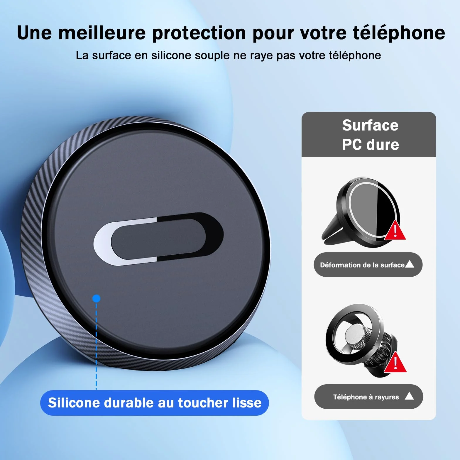 Miracase Support Téléphone Voiture Magnetique, 2025 Amélioré[Aimants Ultra Puissante] Porte Téléphone Voiture Aimanté Compatible avec Tous Les Smartphones 4.0''-7.0''