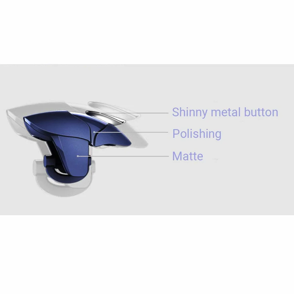 Contrôleur de Jeu Gachette Mobile L1R1 Déclencheur Trigger Tirer Telephone Portable Mobile Gamepad Joystick Universel pour PUBG Android et iOS, Requin Bleu