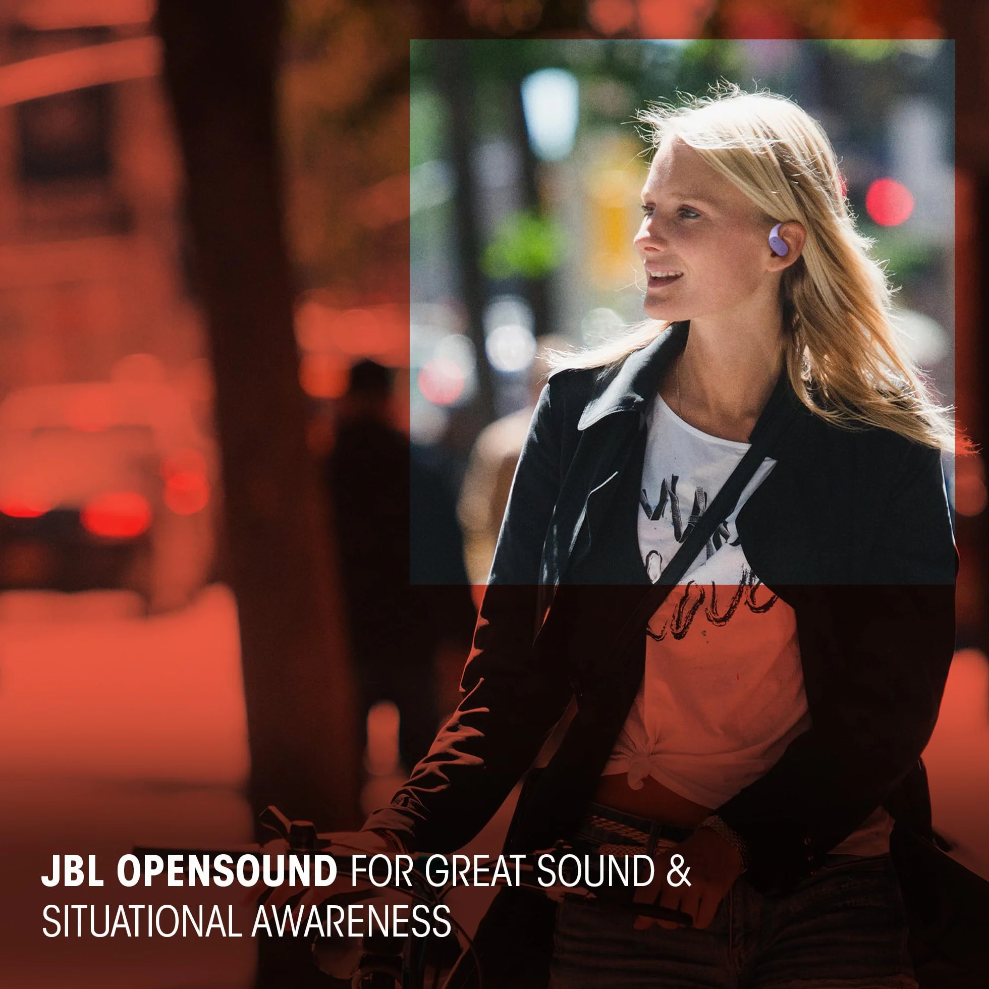 JBL Sense Lite True Wireless écouteurs Ouverts sans Fil, Conception Crochet d'oreille, Conduction aérienne, JBL OpenSound, 32 h d'autonomie, étanches IP54, compatibles avec JBL Headphones, Noir