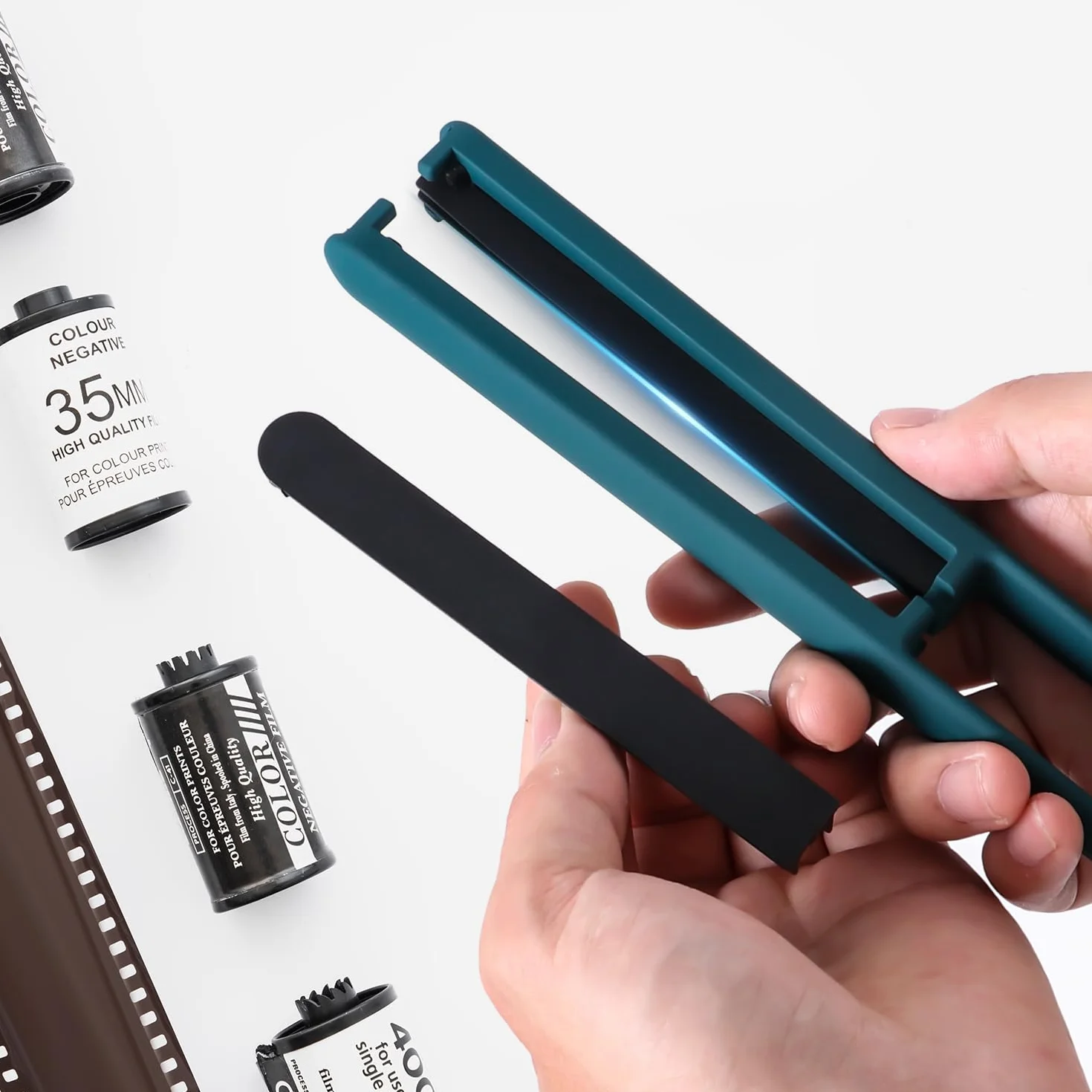 Raclette eTone pour Films 35 mm et 120, Lames Souples en Silicone, essuyage sans Traces, Compatible avec Les Films négatifs 135/120/4x5 (Vert)