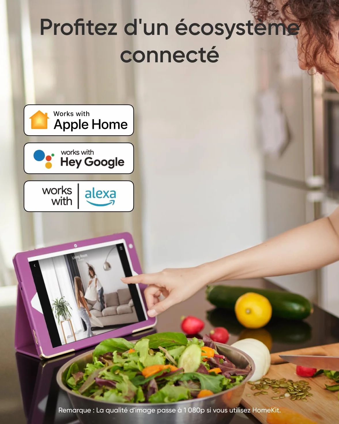 eufy Security Camera Interieure E30, caméra de Surveillance 4K UHD, Rotation 360° et Inclinaison, Vision Nocturne en Couleur, détection par IA, Suivi Automatique, Fonctionne avec Homekit