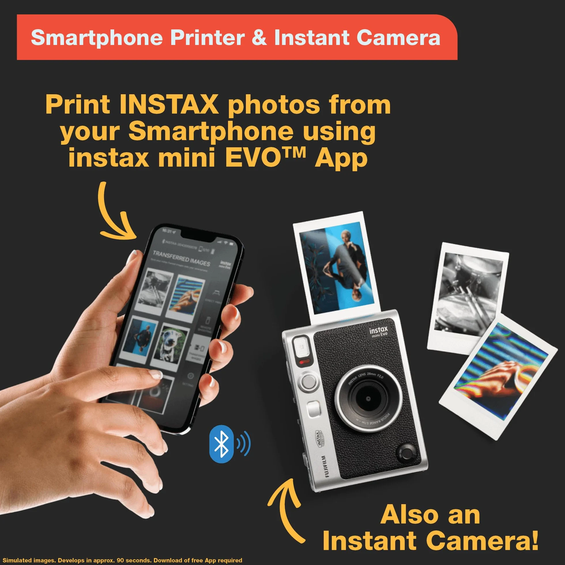 Fujifilm Instax Mini Evo Hybrid Appareil Photo instantané Marron