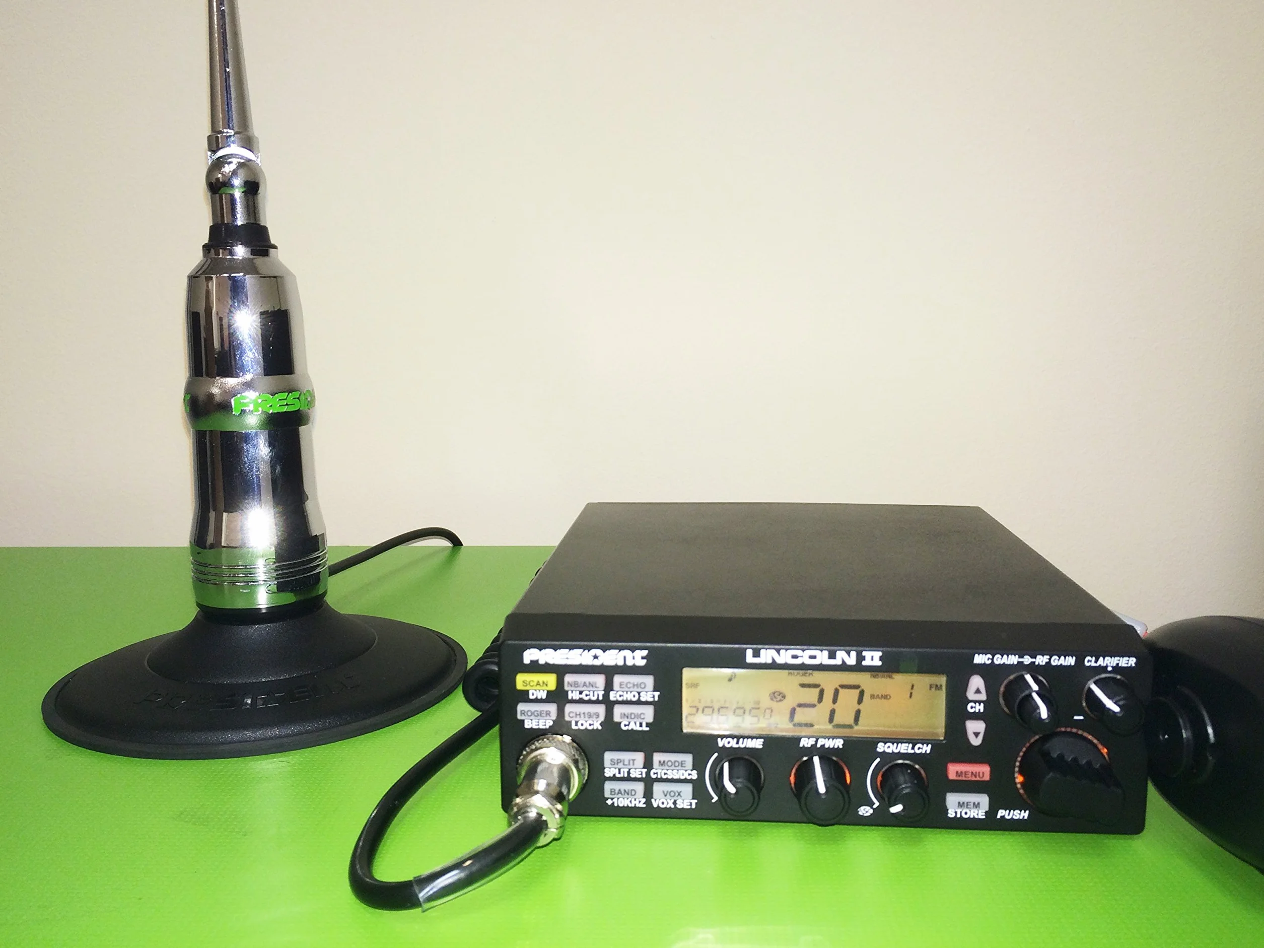 Radio amateur Président LINCOLN II + ASC 10 / 12M, Roger Beep, ANL, NB, Filtre Hi-Cut, AM-FM-USB-LSB-CW, Programmable, 12V