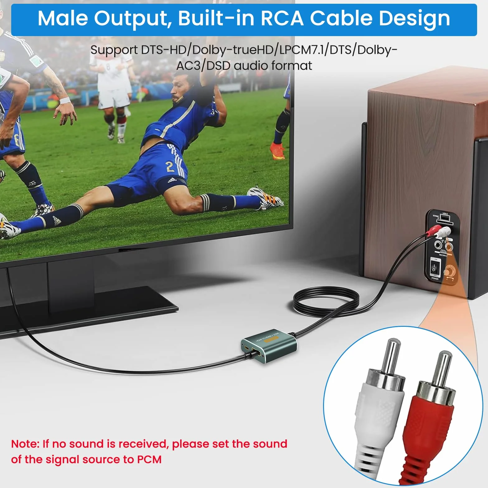 Extracteur HDMI Audio 4Kx2K HDMI vers Jack 3.5mm pour PS4 PS5 Xbox Blu-ray DVD