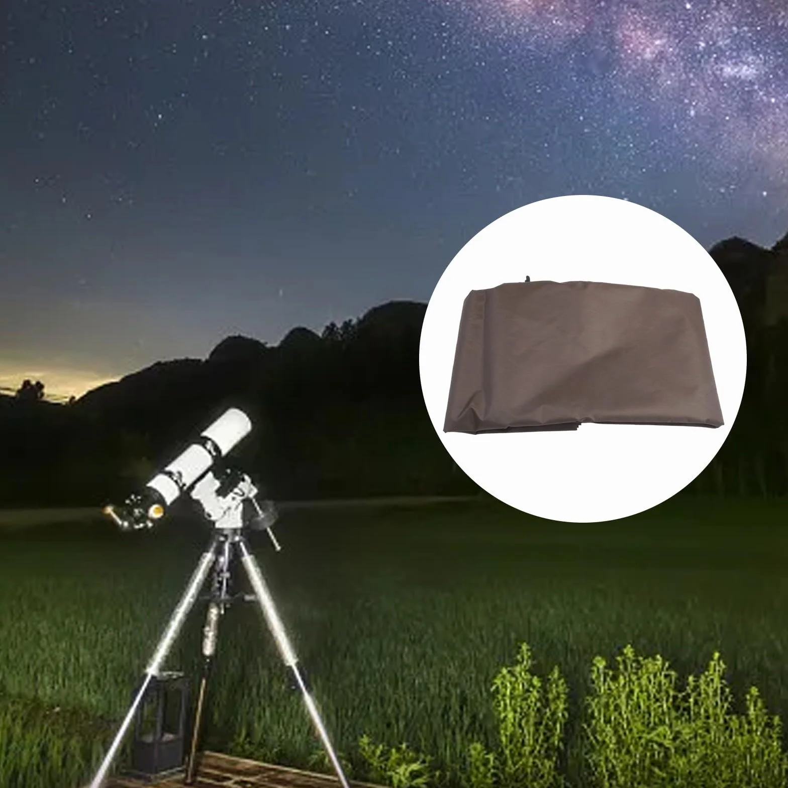 420D Oxford Housse de protection télescope 160 x 120 cm - Bâche robuste noir et gris extérieur pluie poussière