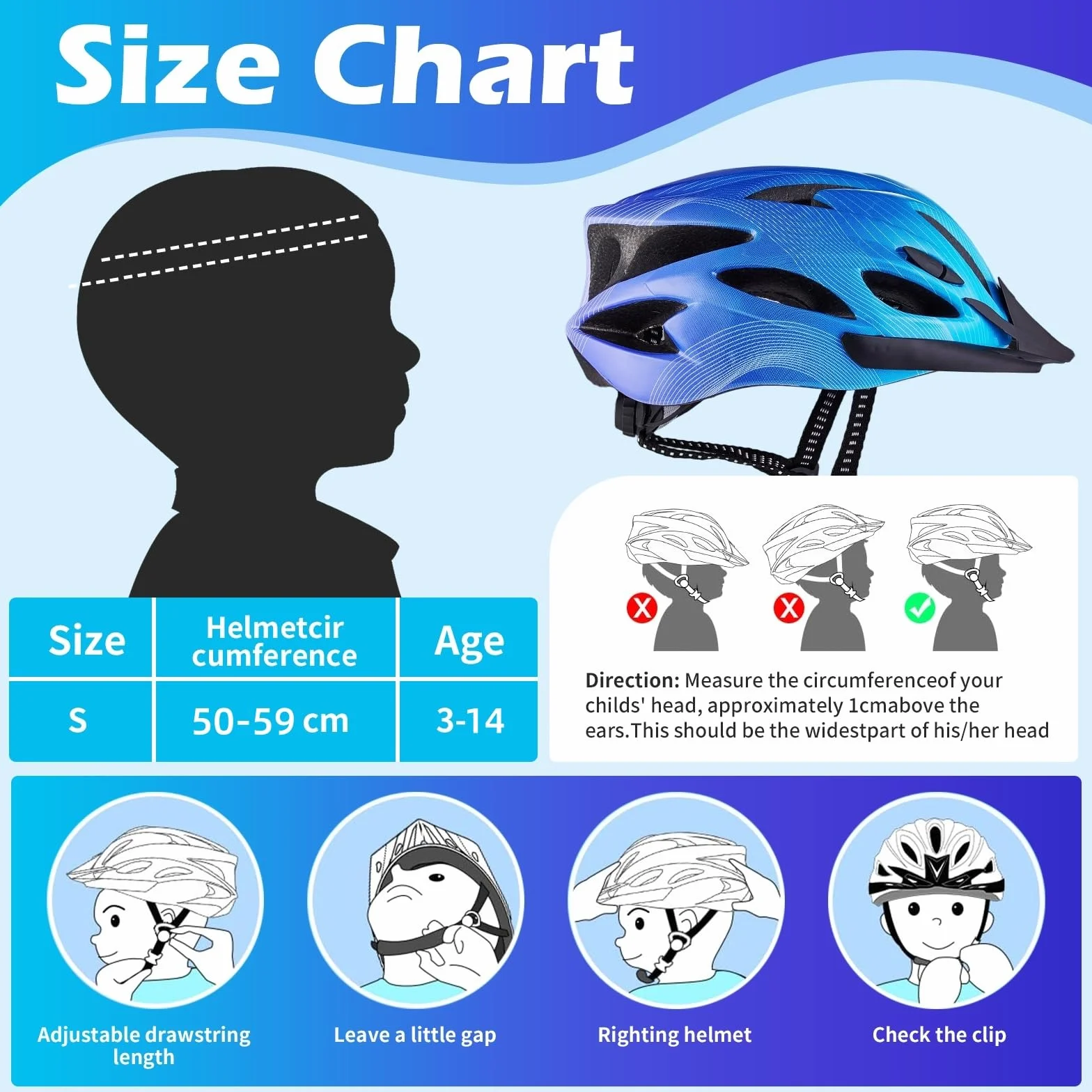 Casque vélo enfant 3-11 ans réglable 48-55 cm visière vélo scooter