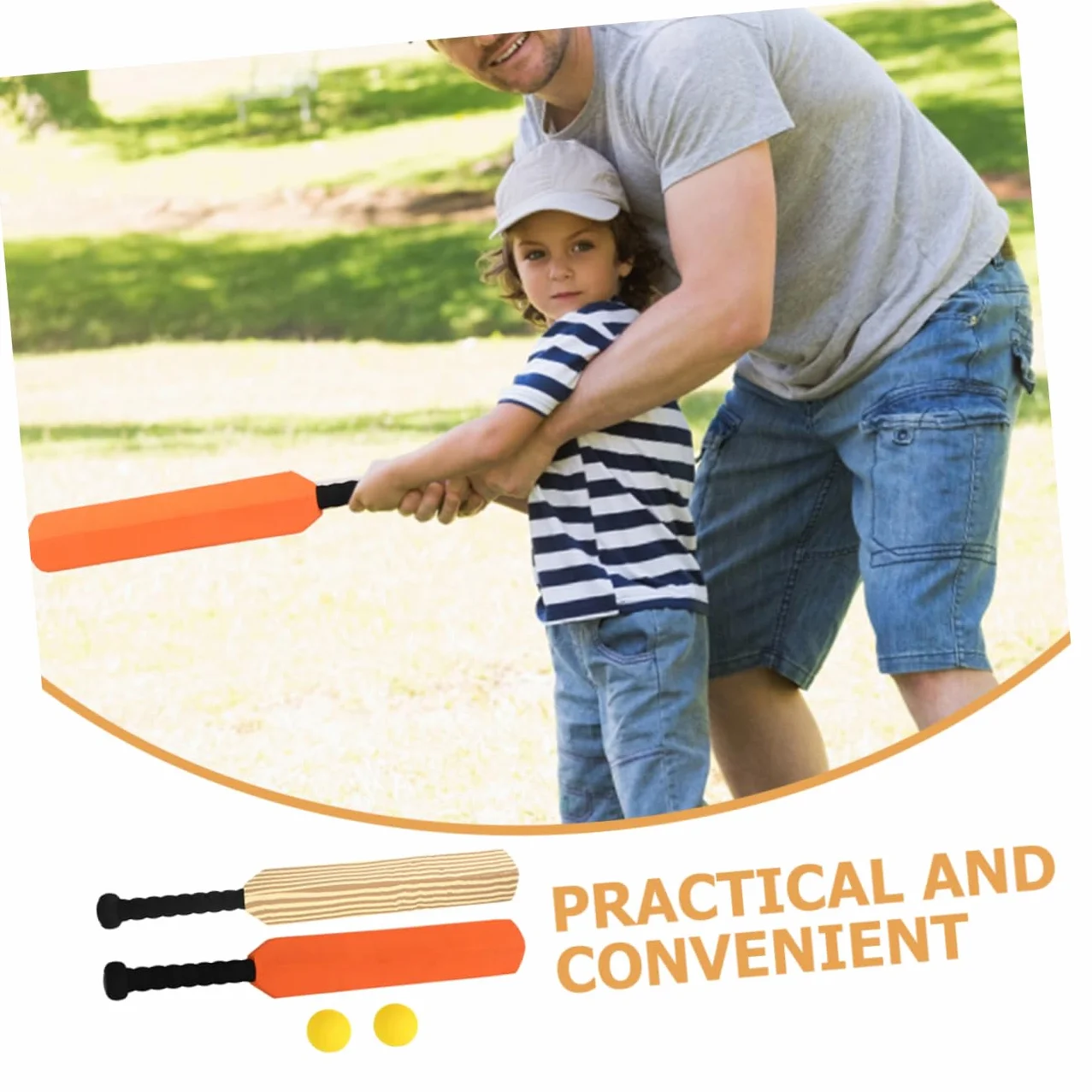 Toyvian Batte de Baseball en Plastique EVA 4Pcs Équipement d'Entraînement Sport Familial