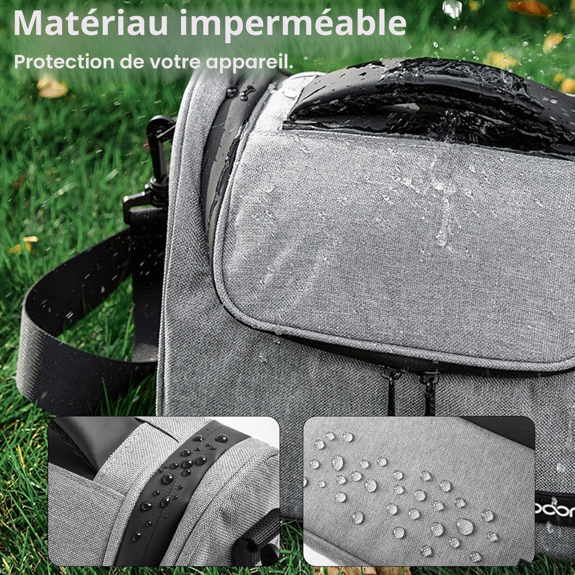 Sac Photo Professionnel Imperméable pour Appareil Photo Reflex/Numérique - Sac à Dos & Bandoulière Compatible Sony Alpha 7 III, Nikon, Étui Protecteur avec Porte-Accessoires (Noir, Petit)