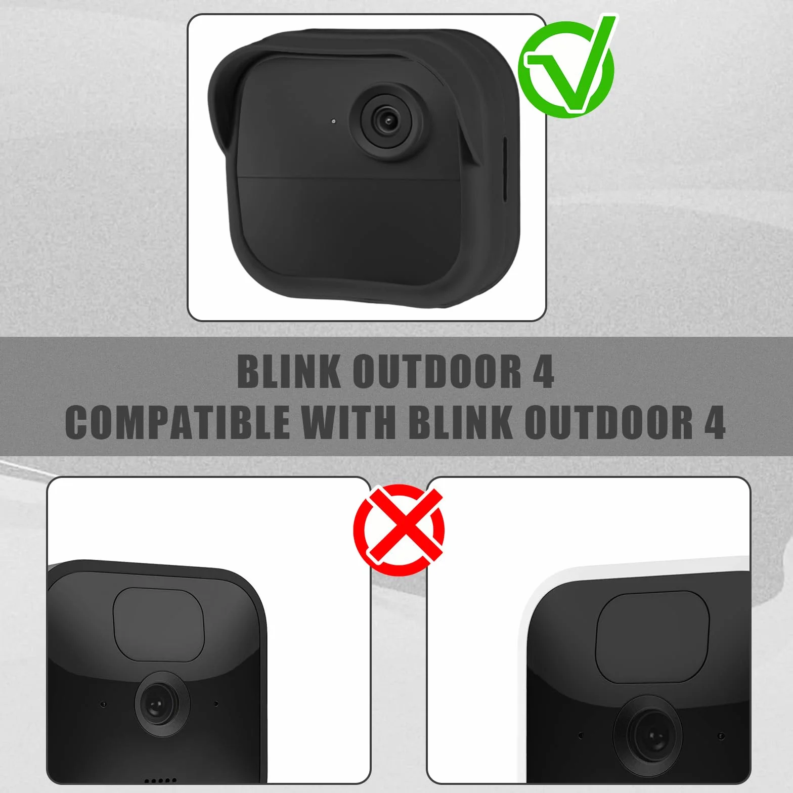 PEUTIER 3pcs Cache Caméra pour Blink Outdoor 4 la Toute Nouveau(4e Génération), Imperméabiliser Caméra de Sécurité Coque en Silicone Blink Camera Cover pour Intelligente (Noir)