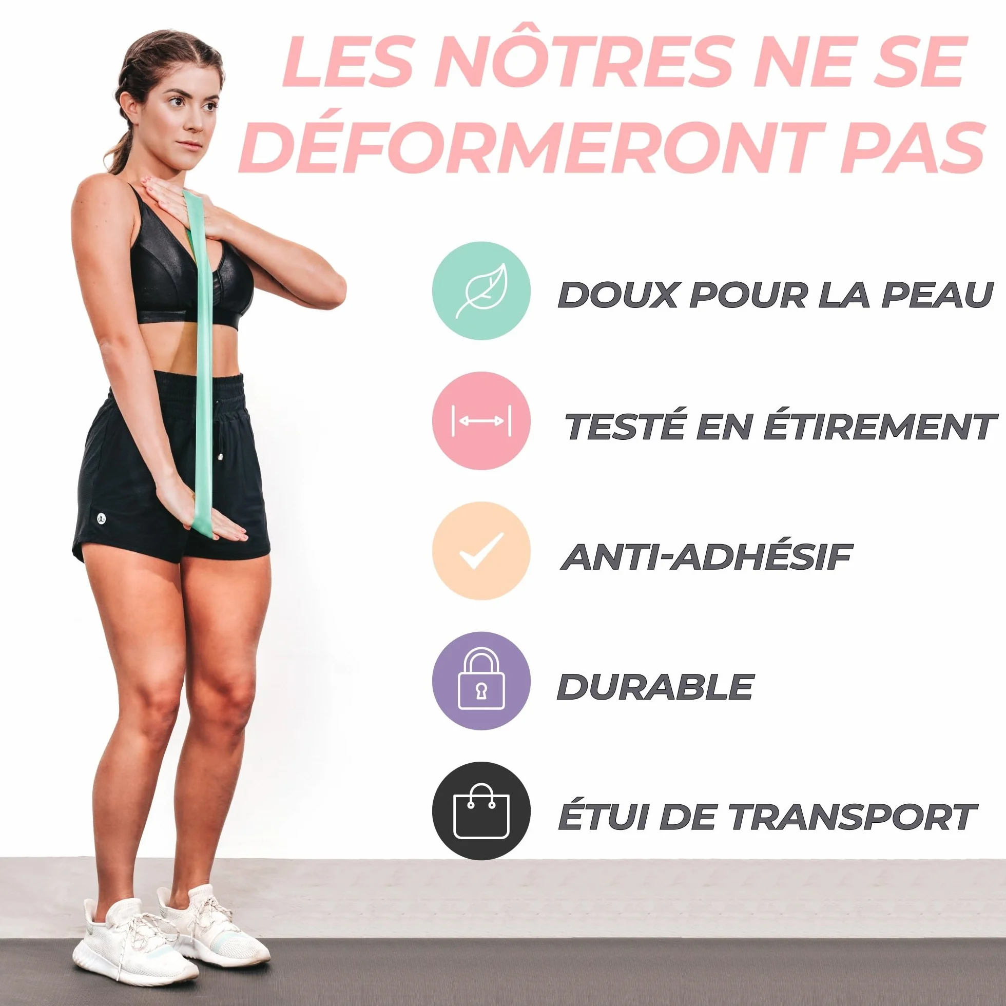 Coresteady Bande Élastique Fitness - Bandes de Résistance pour Musculation et Rééducation
