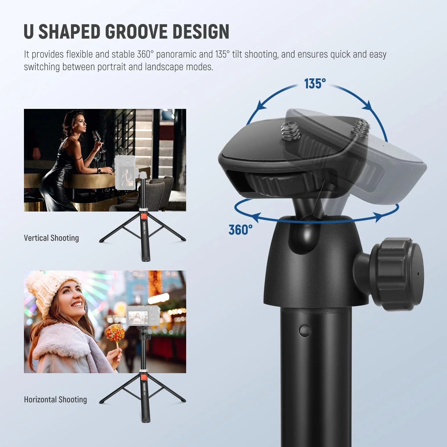 NEEWER Trépied Téléphone Portable & Appareil Photo avec Télécommande, 165,5cm Perche Selfie Métal Trépied Voyage Vlog pour iPhone avec Support Téléphone, pour Canon Sony GoPro, TS05