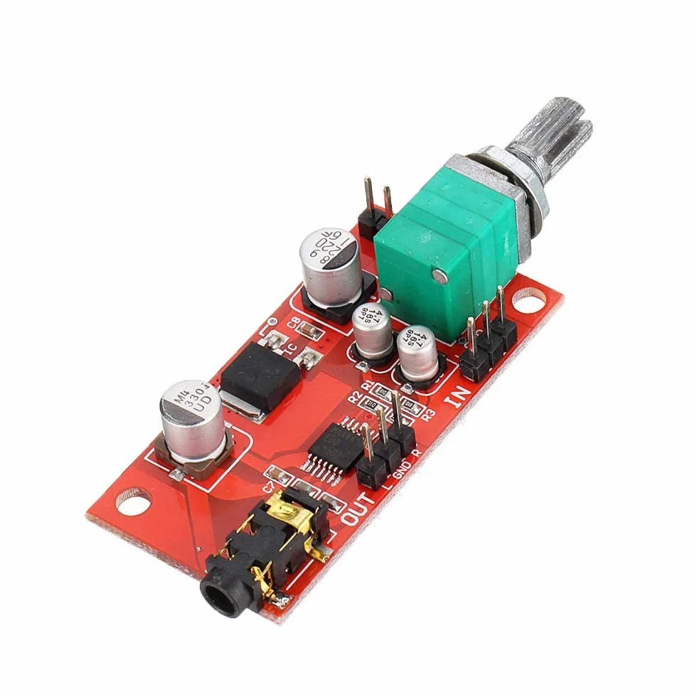 MAX4410 Carte d'amplificateur pour casque - Rouge - Solid State - Compatible avec tous les appareils - 0,08 W - Jack 3,5 mm - Alimentation par piles
