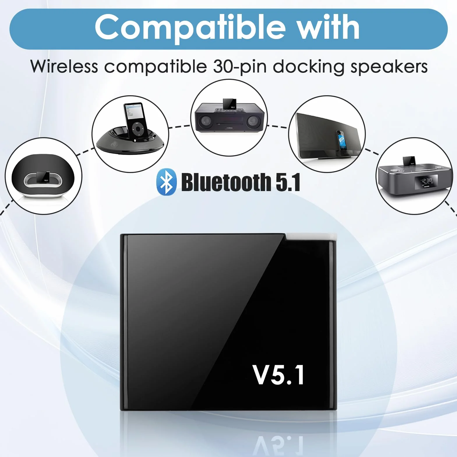 Récepteur Bluetooth 5.1 30 Broches Adaptateur Voiture Bose Sound Dock