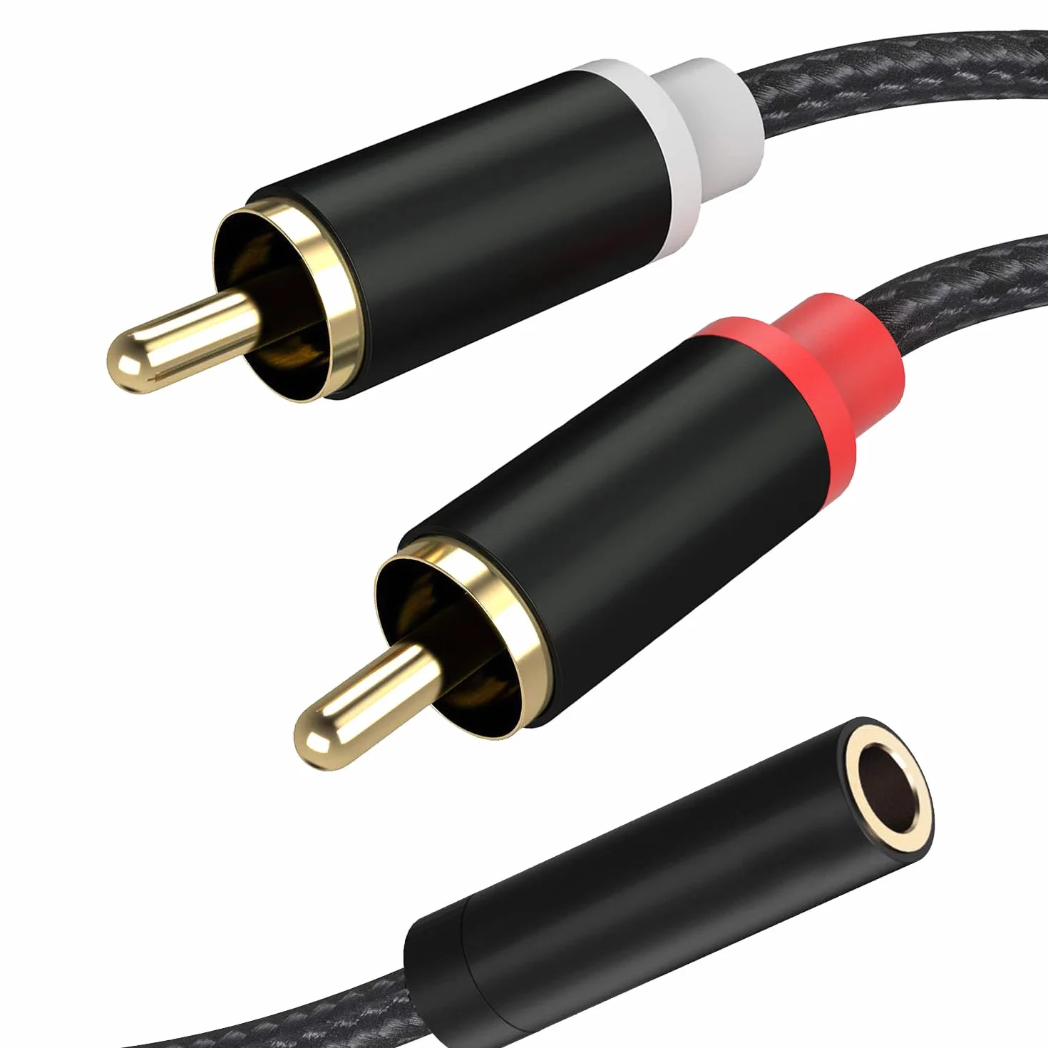 Câble RCA Jack 3.5mm Femelle vers 2 RCA Mâles, Câble Adaptateur Audio, Adaptateur Jack RCA Stéréo pour Téléphone, TV, PC, Tablette, Ampli, Chaîne HiFi Barre de Son, Home Cinéma Enceinte