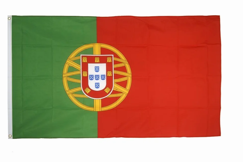 Drapeau Portugal XXL 150x250 cm avec autocollant et 3 œillets métalliques