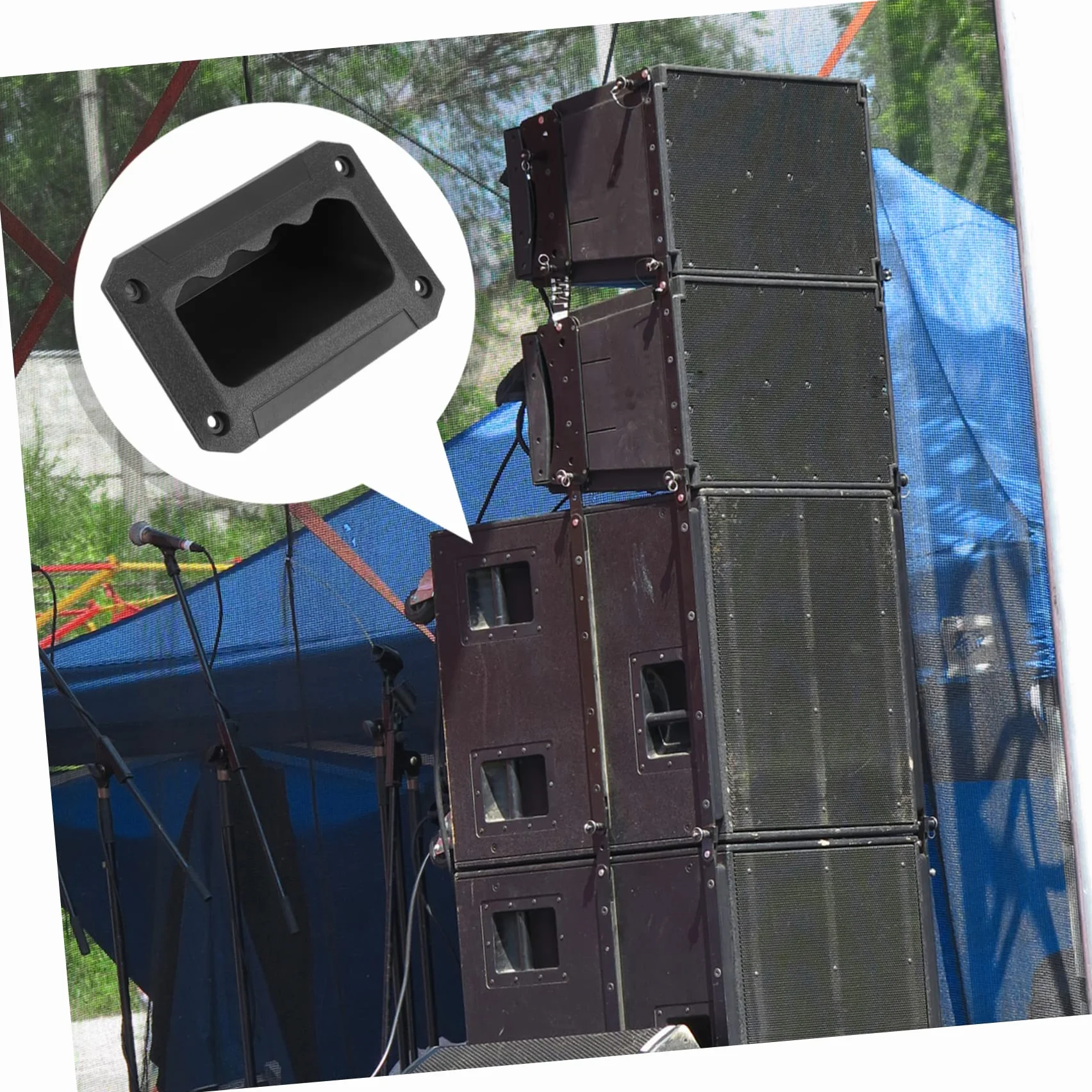 BESTonZON 8pièces Poignée Enceinte Lot Pour Caisson De Basses Et Haut-parleurs Remplacement Facile à Installer Sans Pré-perçage