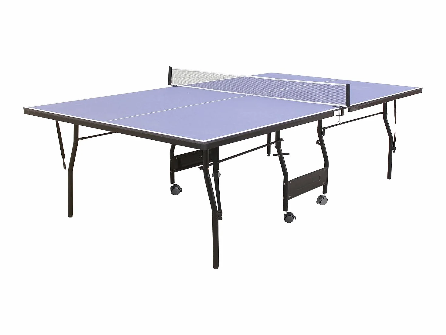 Vente-unique Garry Pliant Table de Ping-Pong Bleu L274 x P152.5 x H76 cm avec Roulettes