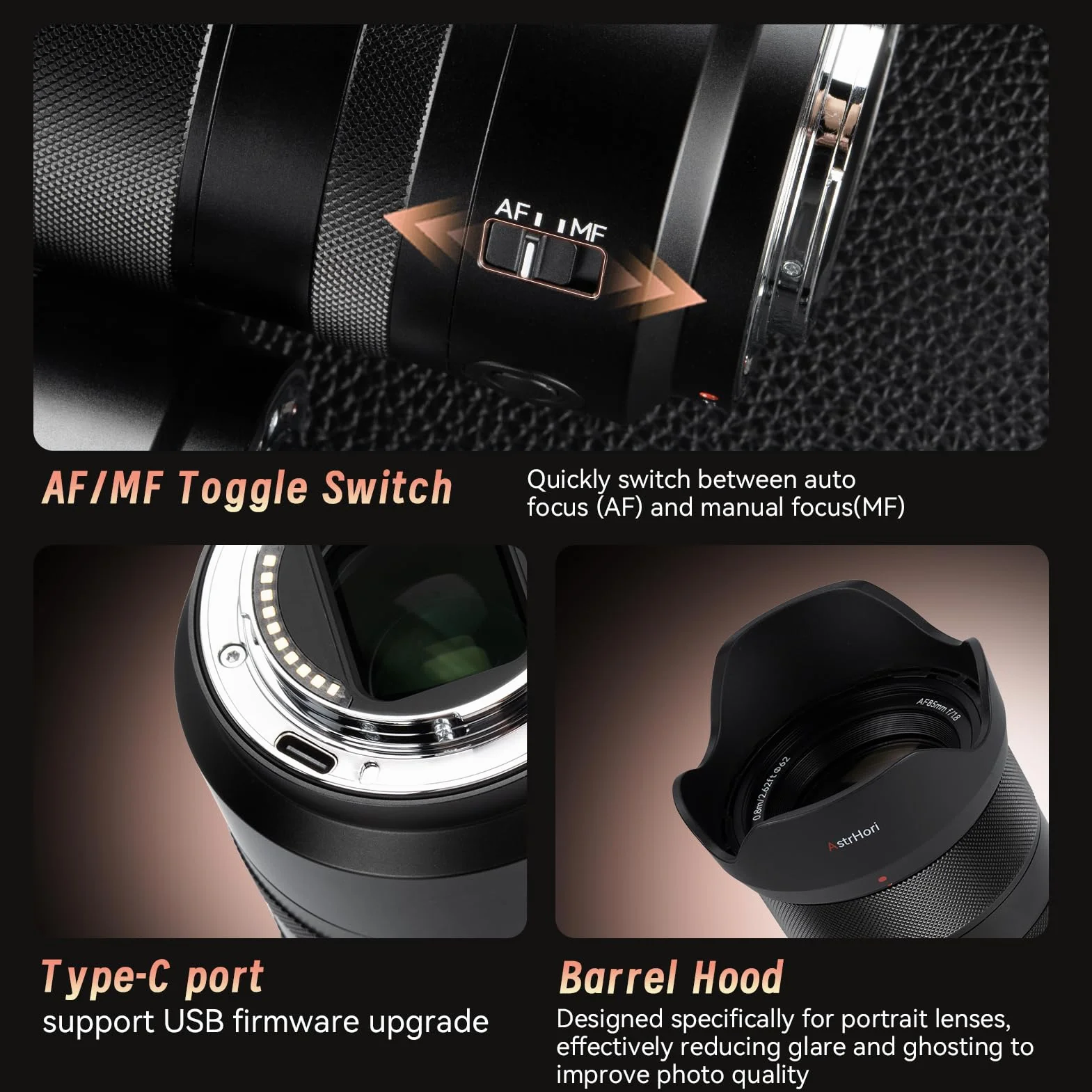 AstrHori AF 85 mm f/1.8 II Objectif Plein Format autofocus à focale Fixe pour Portrait for Nikon à Monture Z appareils Photo Hybrides (Noir)