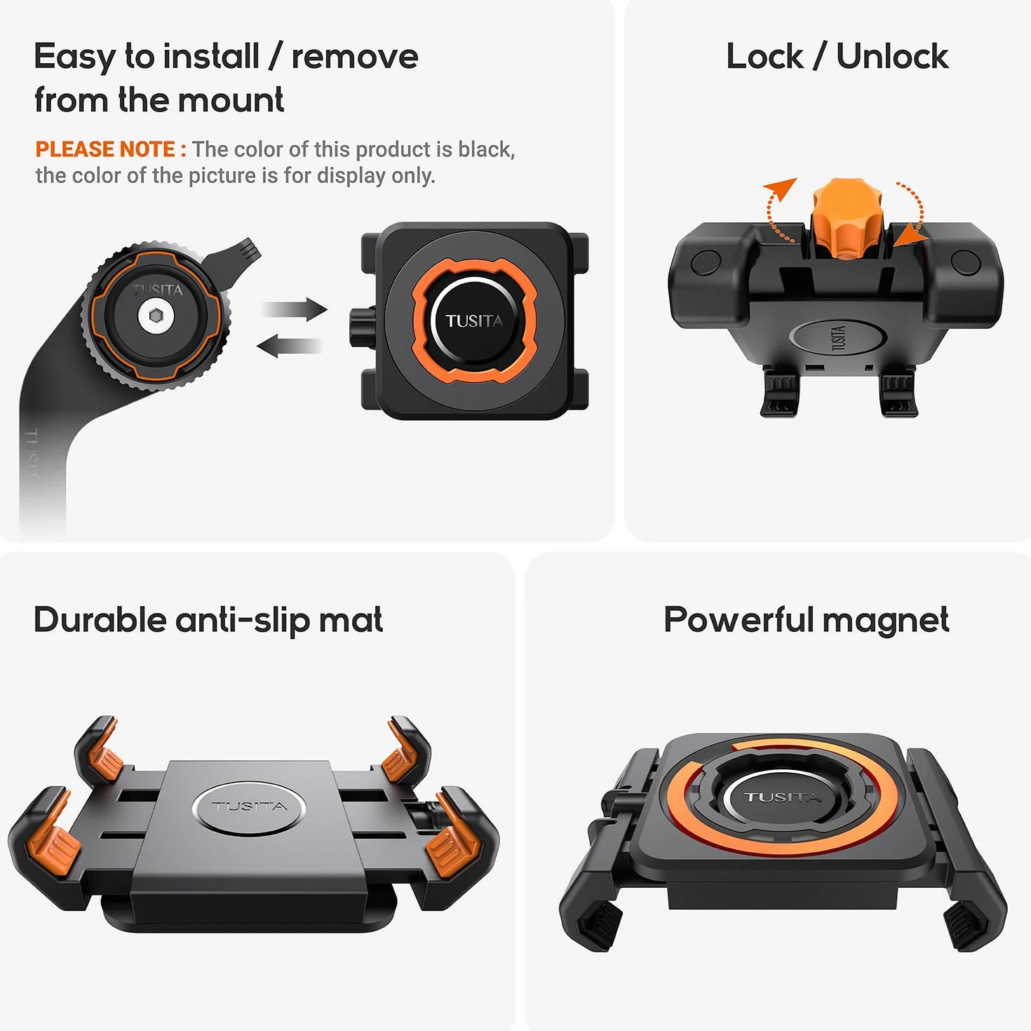 TUSITA Lock Support de Téléphone Universel Adaptateur Pince Compatible Quad Lock