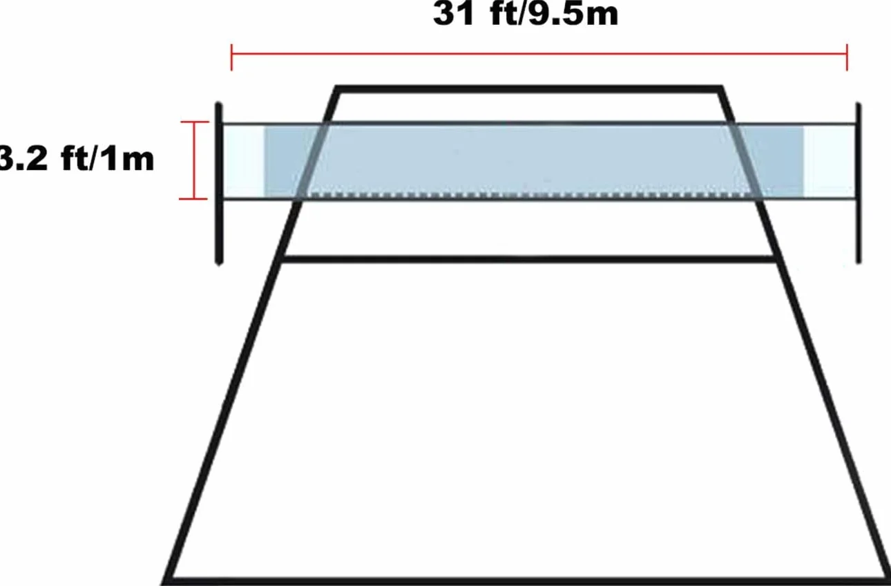 Filet de Volleyball 9.5M x 1M de Plage avec Sac