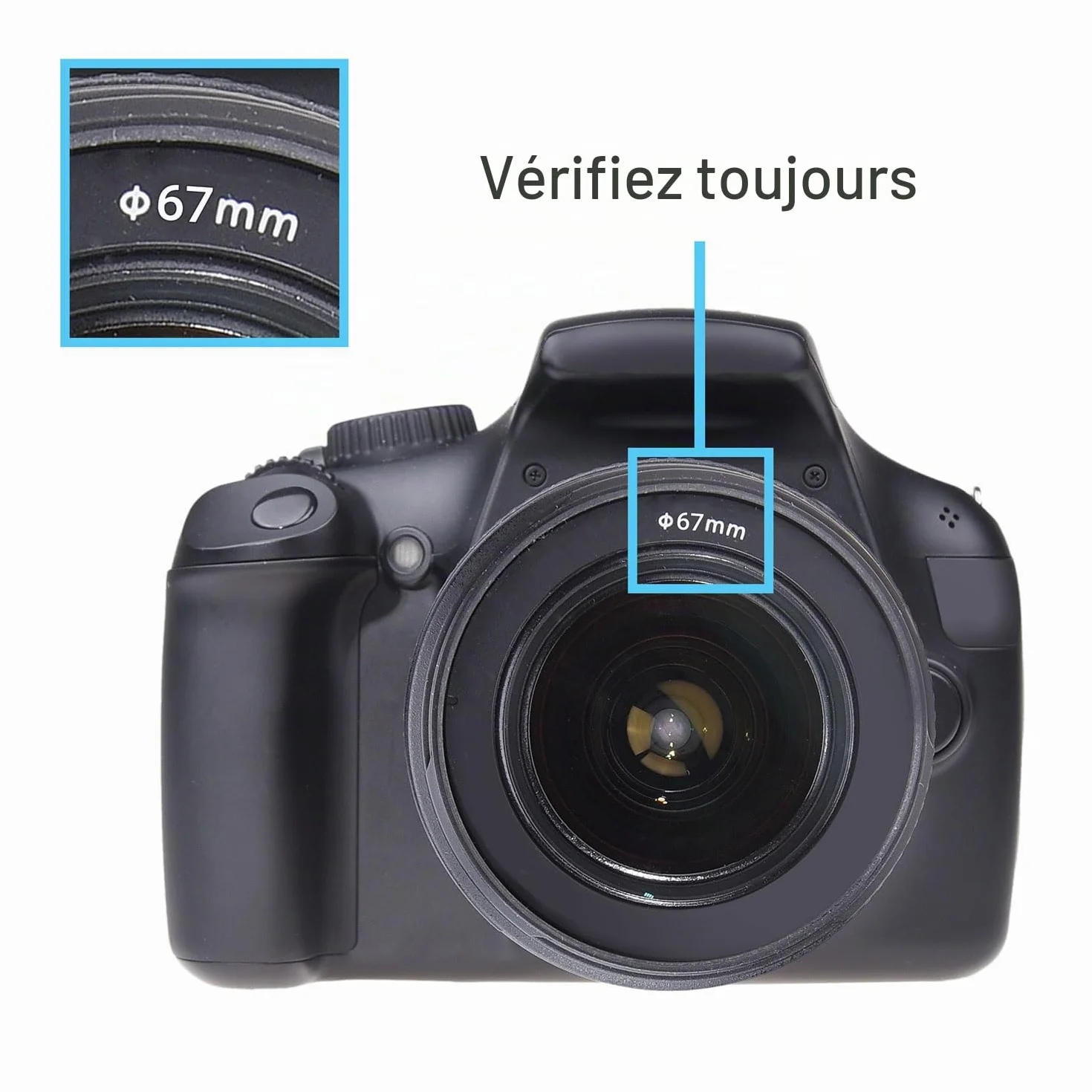 2 Pare-Soleil pour lentilles: Tulipe + Caoutchouc – 1 Bouchon d'objectif – Réduit Les Reflets des lentilles – Protège Contre la lumière de Soleil Excessive pour des Photos et des vidéos améliorées