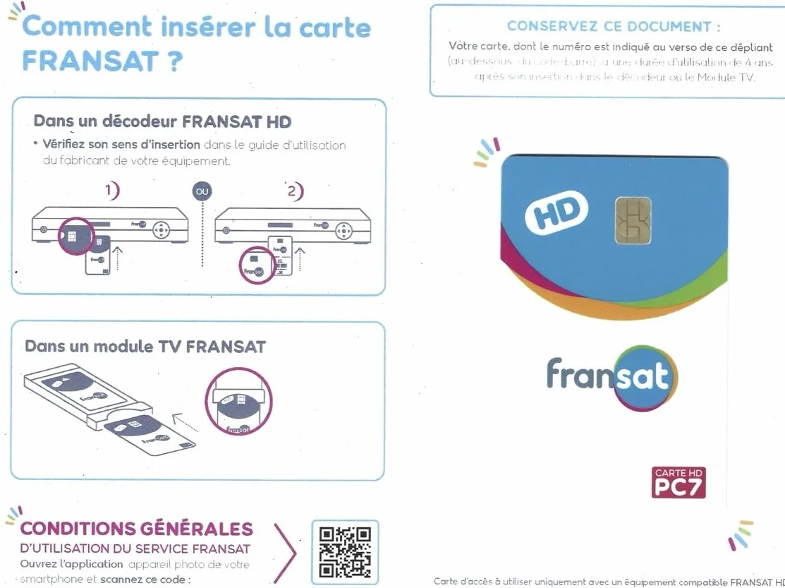 Carte FRANSAT PC7 HD - VALIDE 4 Ans + Porte-Cartes en Aluminium avec Blocage RFID