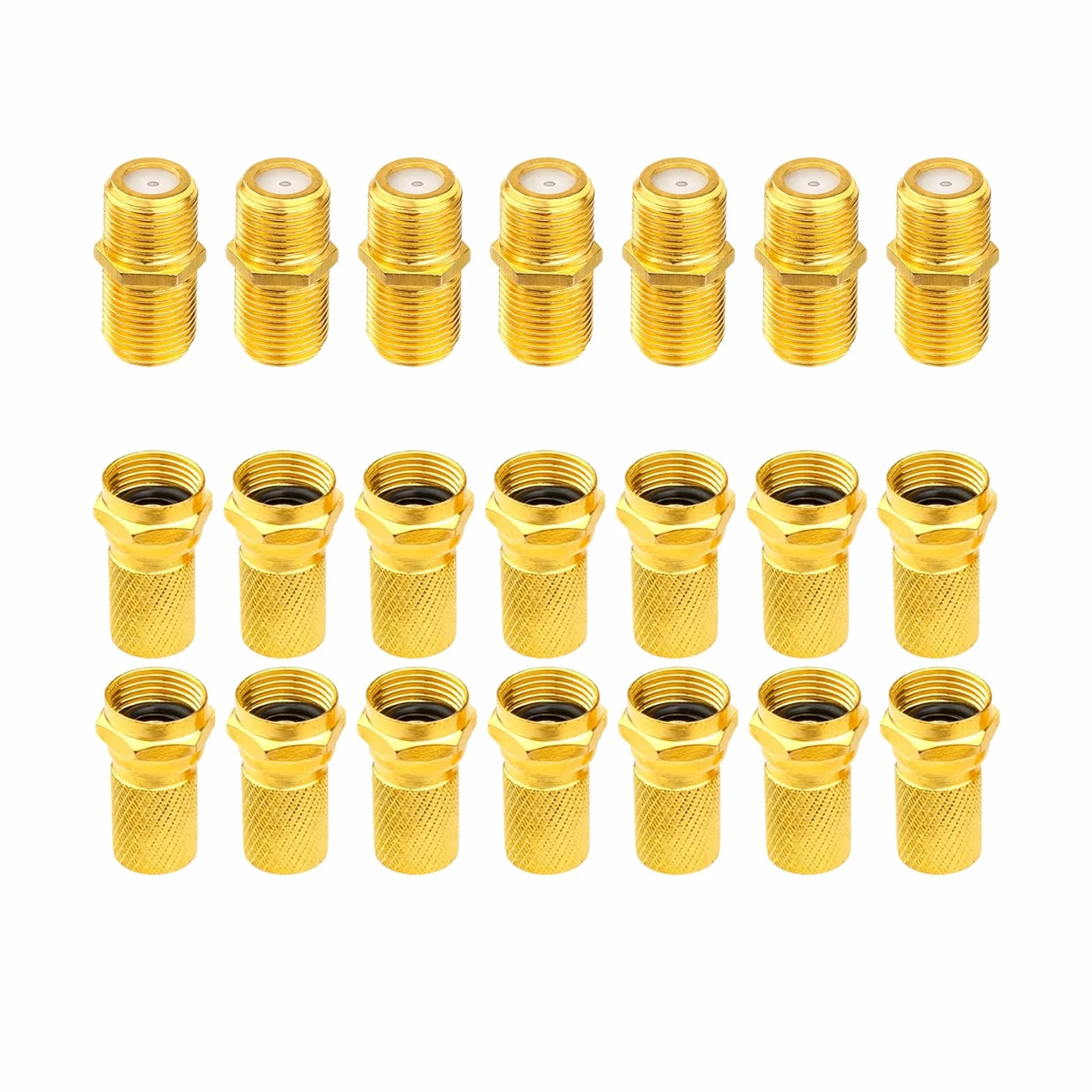 Fiche F Coaxial Raccord F Coudé, Adaptateur Câble Satellite, Adaptateur Cable Coaxial, Cable Antenne TV Raccord Prise, 7 Têtes De Câble F81 Et 14 Connecteurs RG6F