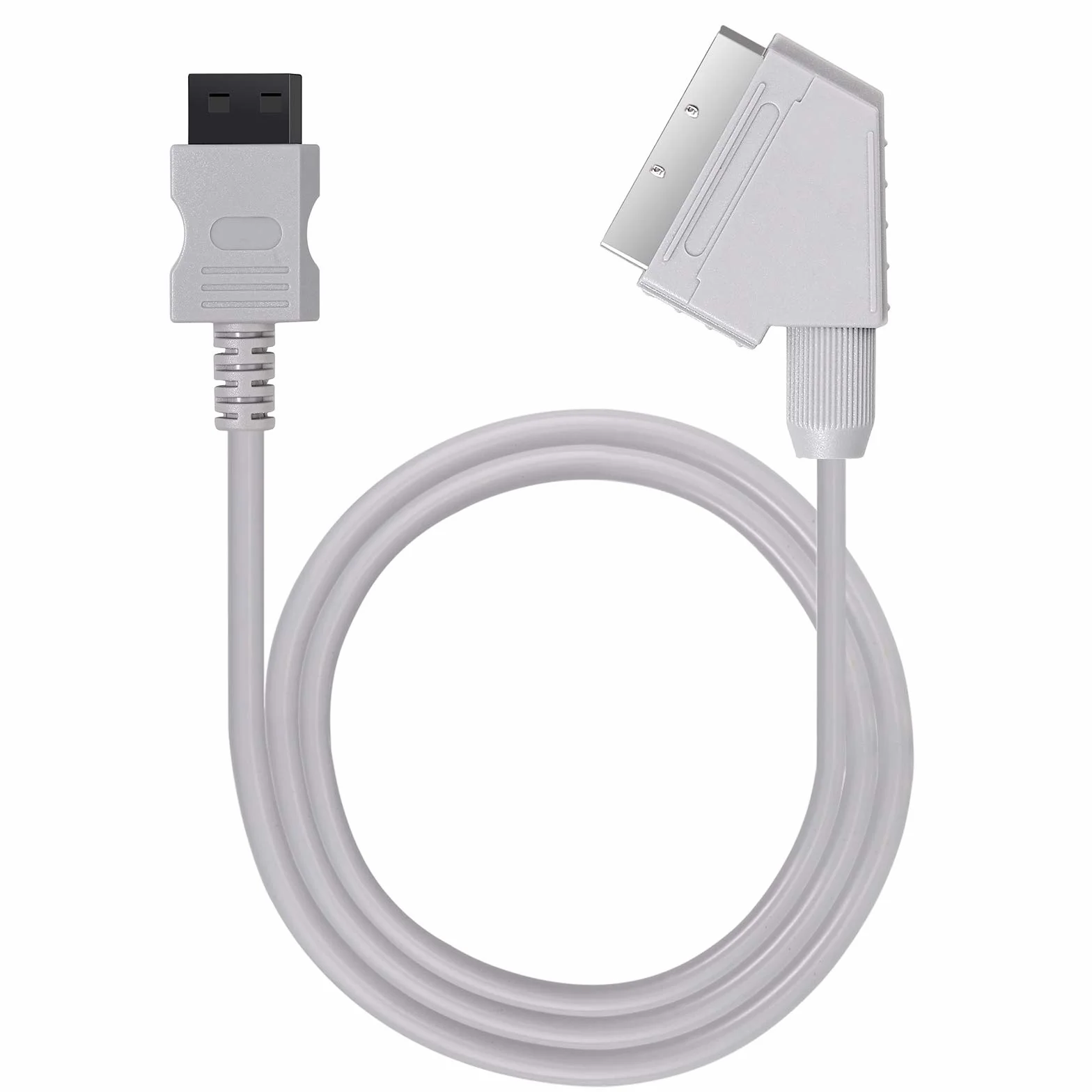 AUTOUTLET 1,8 Mètres de Câble Péritel RVB Réel pour Wii Wii U Remplacement de Câble Péritel RVB Réel pour La Console de Télévision Gris