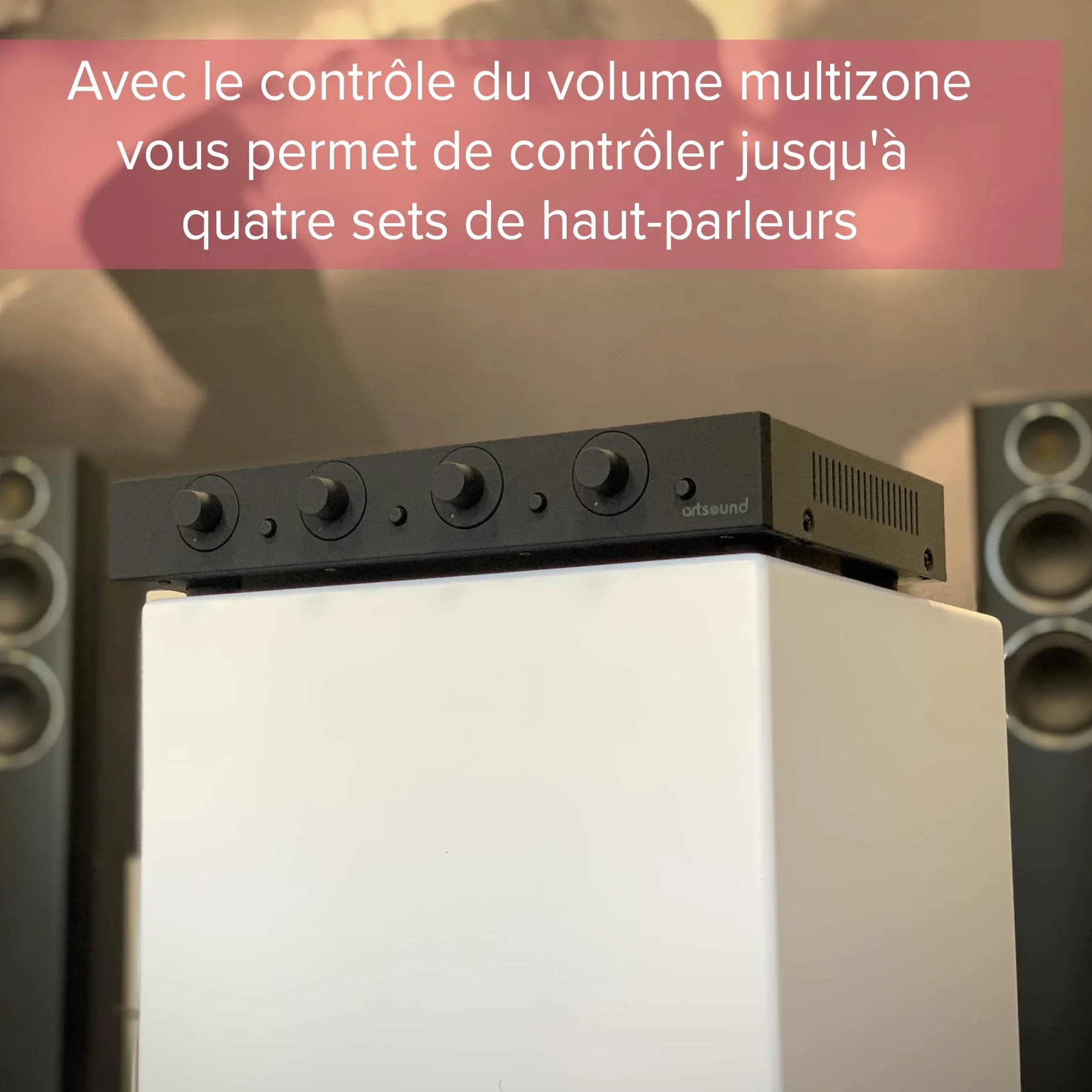 ArtSound SVC4.2 Distributeur audio 4 canaux noir 2x80W entrée multi-room