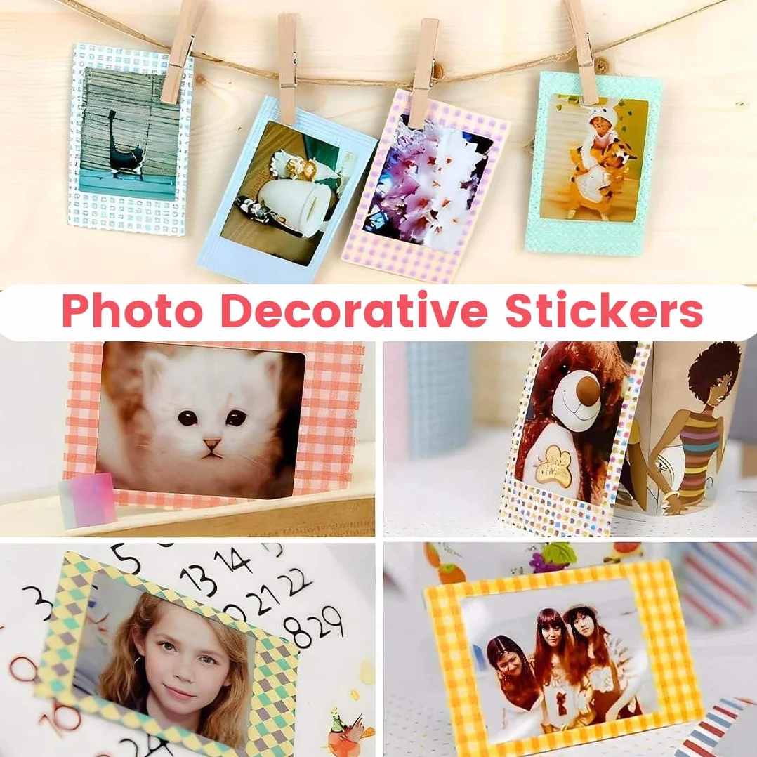 120 Pcs Instantané instax Photo Cadres Bordures Autocollants pour Fujifilm Instax Mini 8 7s 25 50s 90 et Polaroid Snap PIC-300 Z2300 Zip Photos instantanées