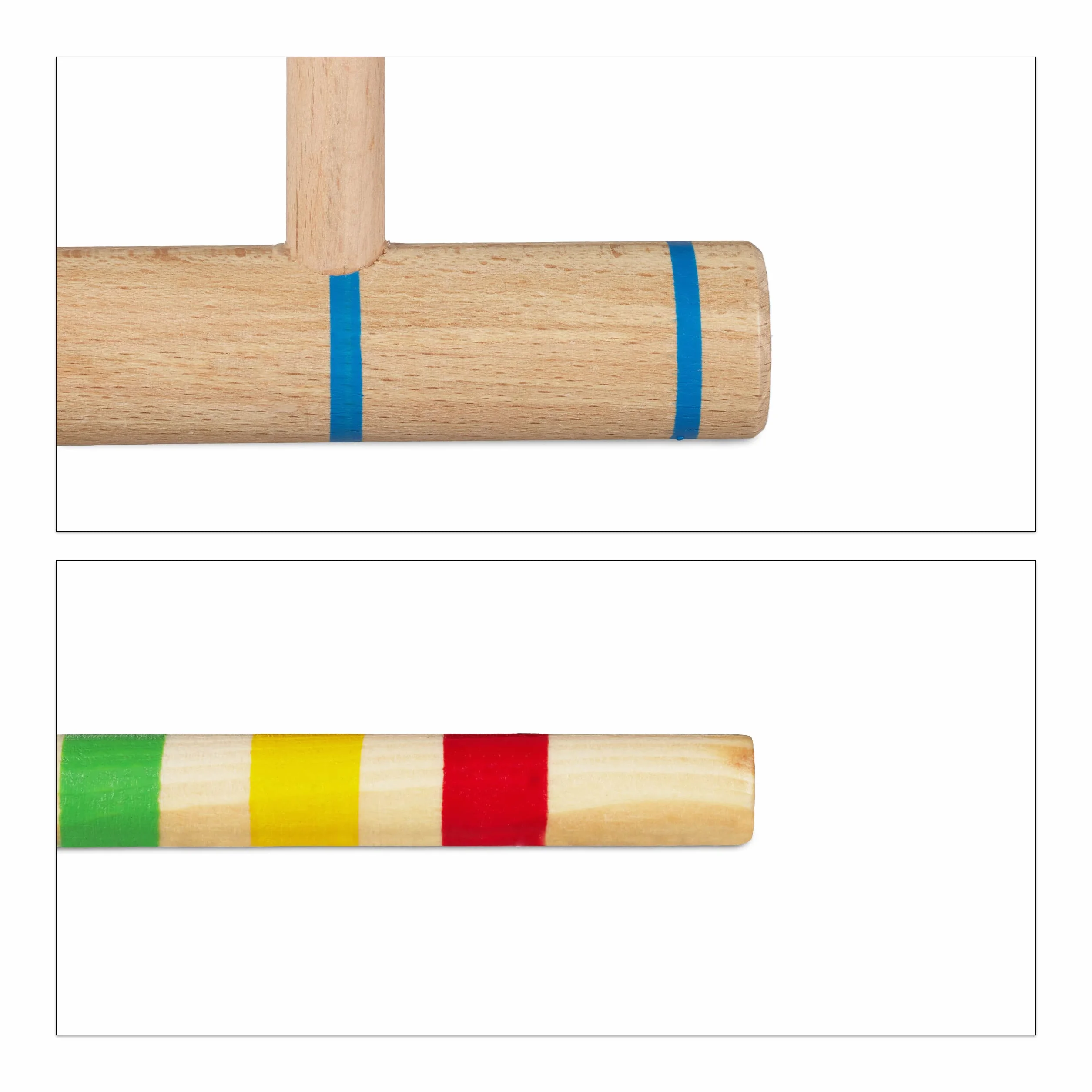 Relaxdays Jeu de Croquet en Bois, 6 Joueurs, Set Complet avec Sac