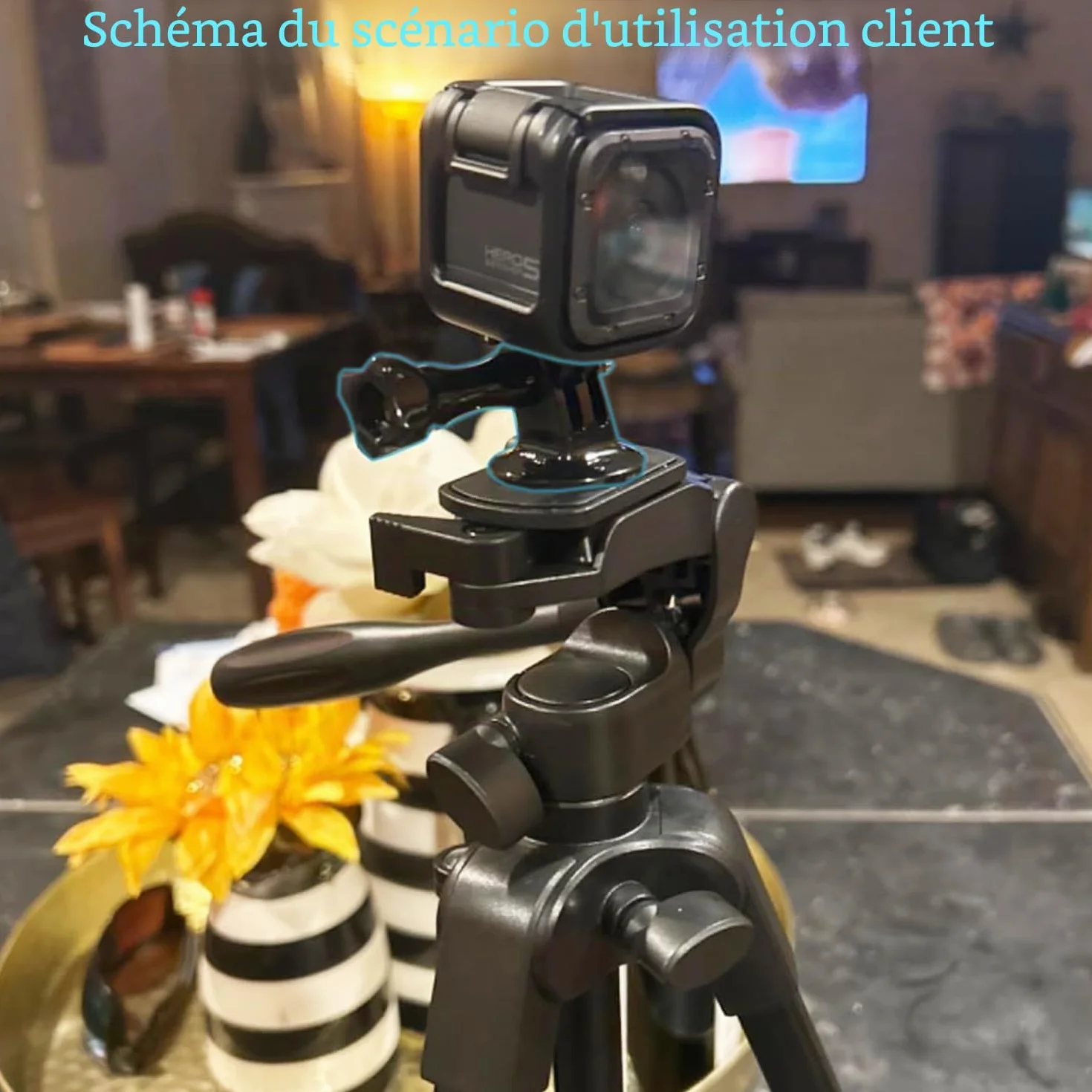Adaptateur de trépied Suptig pour Gopro Hero 5 Hero 5 Session Hero 4 Hero 3+ Hero 3 Hero 2 Hero 1 et caméras de Sjcam et Xiaoyi