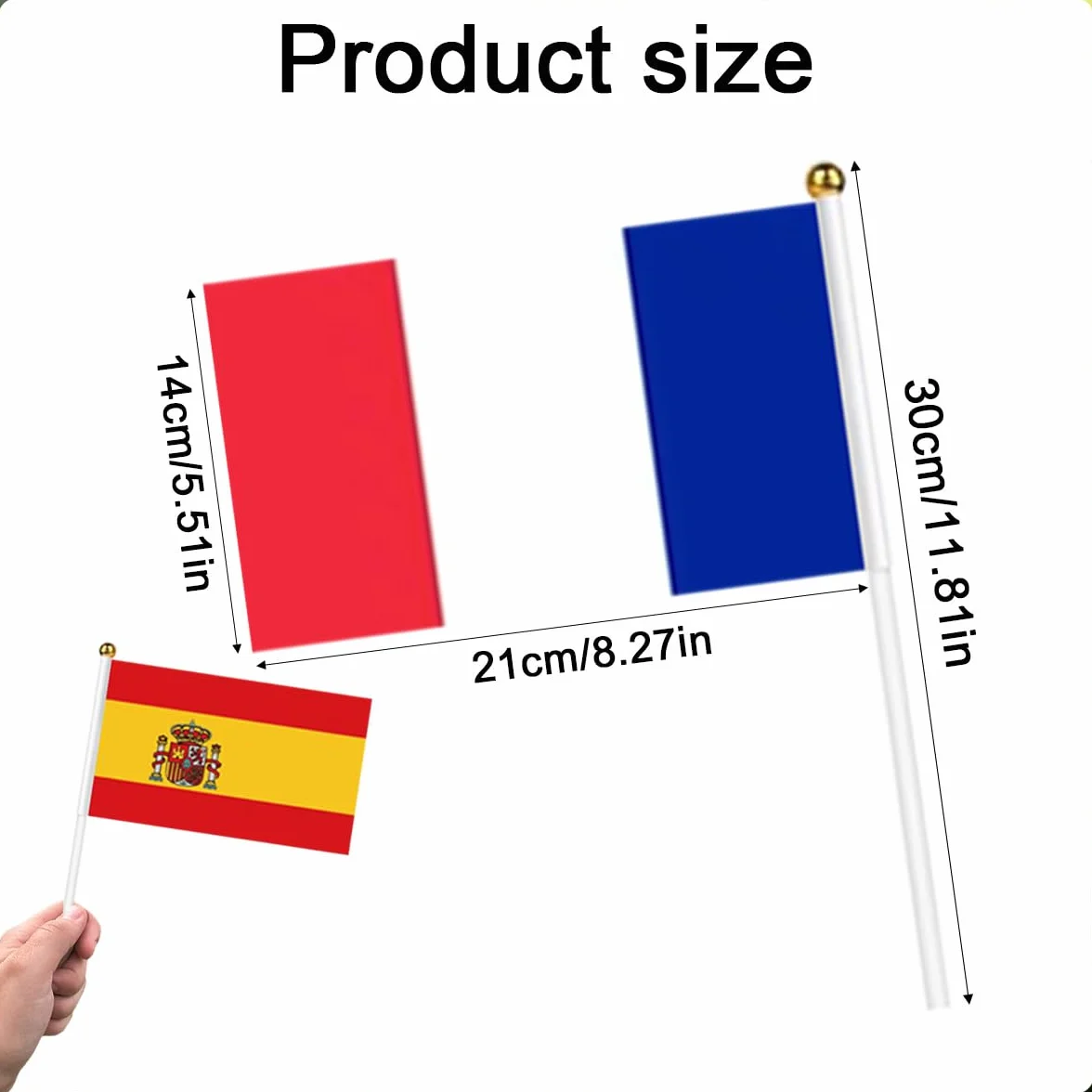 Drapeaux du monde 2026 14x21cm 48 Pays Coupe du Monde Football Décorations