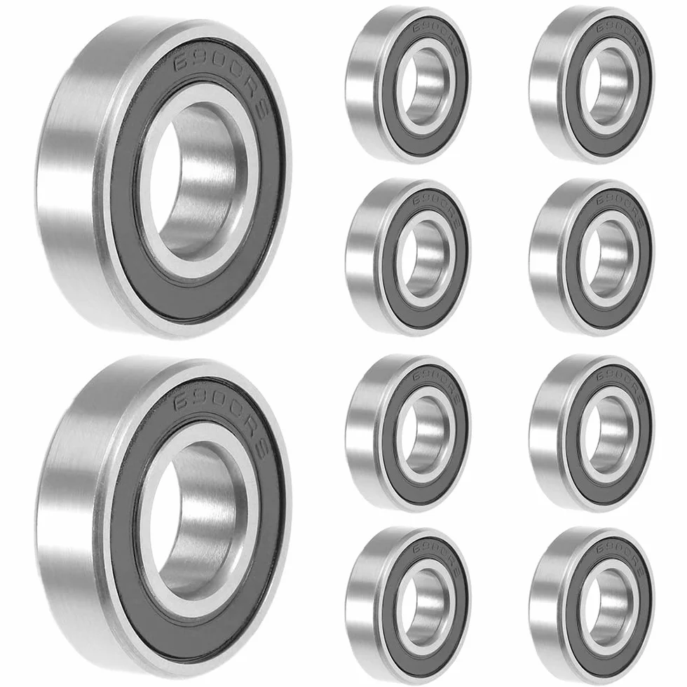 6900-2RS Ball Bearings 10x22x6 mm Rubber Seal Deep Groove Double Shielded for Skateboarding Inline Skates