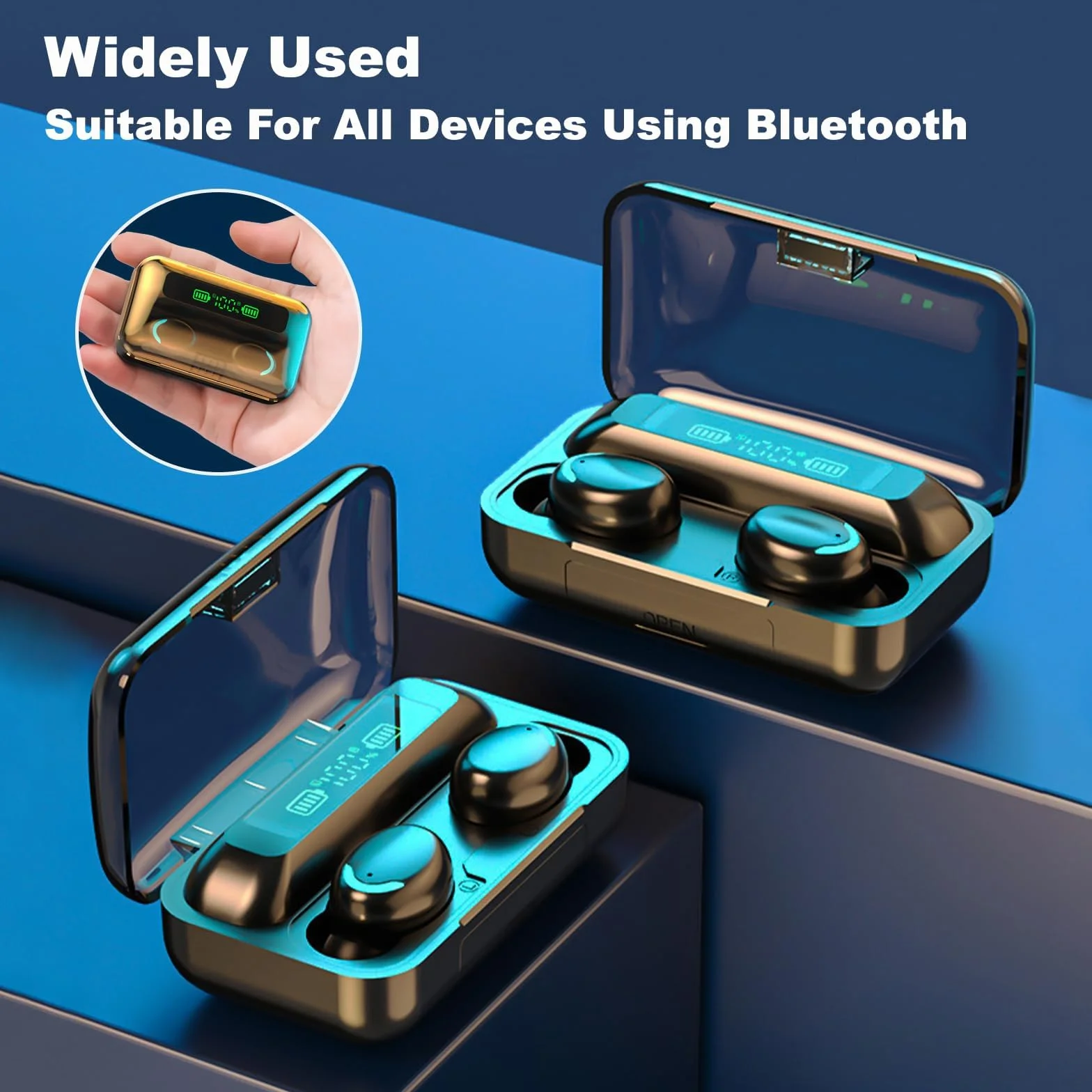ecouteurs bluetooth sans fil - Écouteurs Bluetooth 5.1 Contrôle Tactile Ecouteur oreillette bluetooth sans Fil Ip7 Étanche Réduction De Bruit Écouteur Bluetooth Écouteurs Bluetooth avec Écran LED