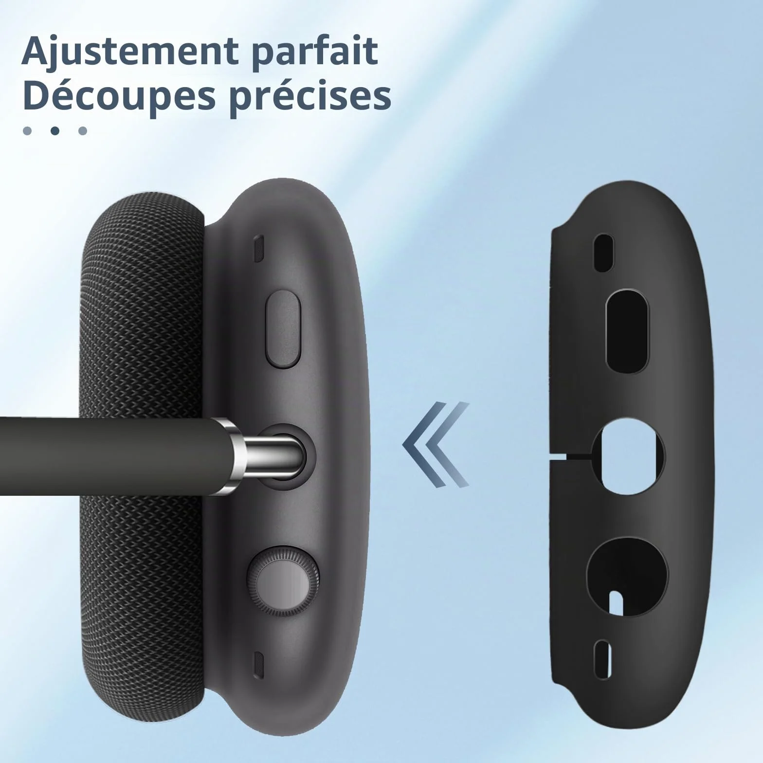 FINTIE Étui Silicone Souple pour AirPods Max 2 2026 et AirPods Max, Noir