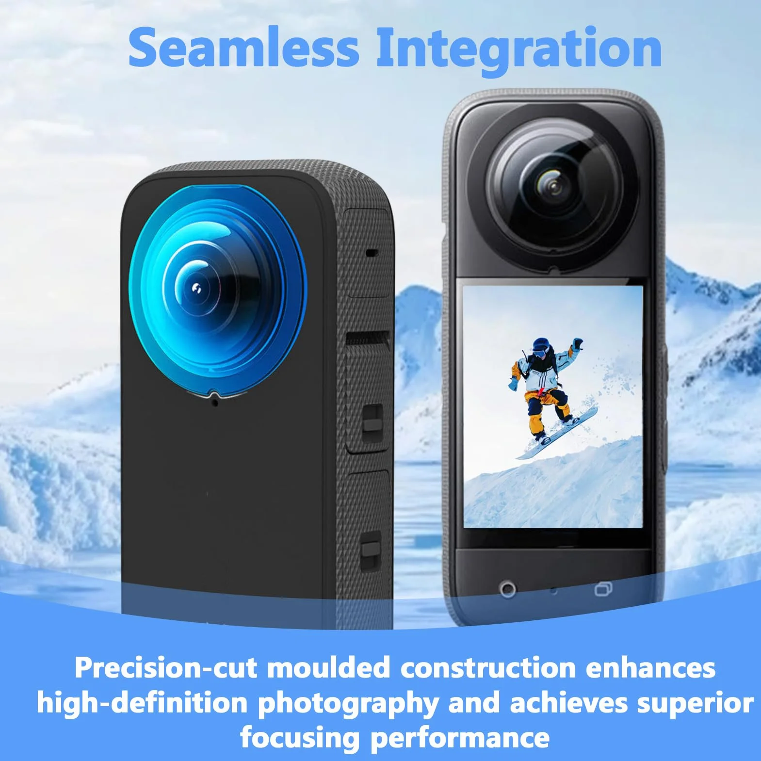 Protecteurs de Lentille Panoramique pour Insta360 X3, Protège Objectif en PC Double, Lentilles de Protection Insta 360 X3 Accessoires, Anti-Rayures et Anti-Poussière, Facile à Installer