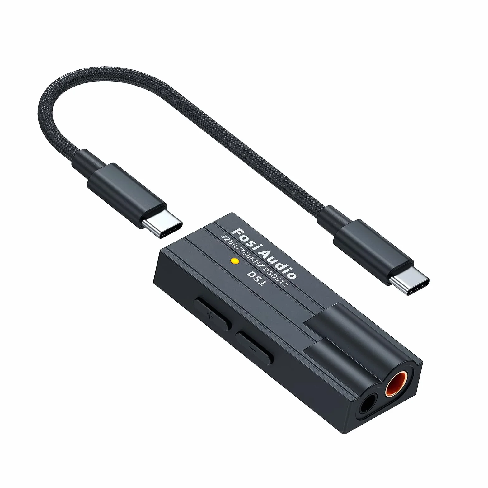 Fosi Audio DS1 Ampli Casque, Puce DSD512, Mini Amplificateur Audio, Dac Audio HiFi, USB C DAC ES9038Q2M, Prend en Charge 32 bits/768 kHz avec Double Sortie Casque 4,4 mm et 3,5 mm, pour Casque