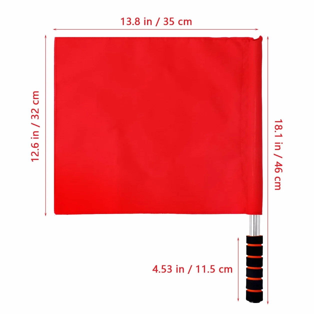 ORFOFE Drapeaux de Signalisation pour Arbitres 4 pièces Poignée Antidérapant Rouge Jaune Bleu Vert