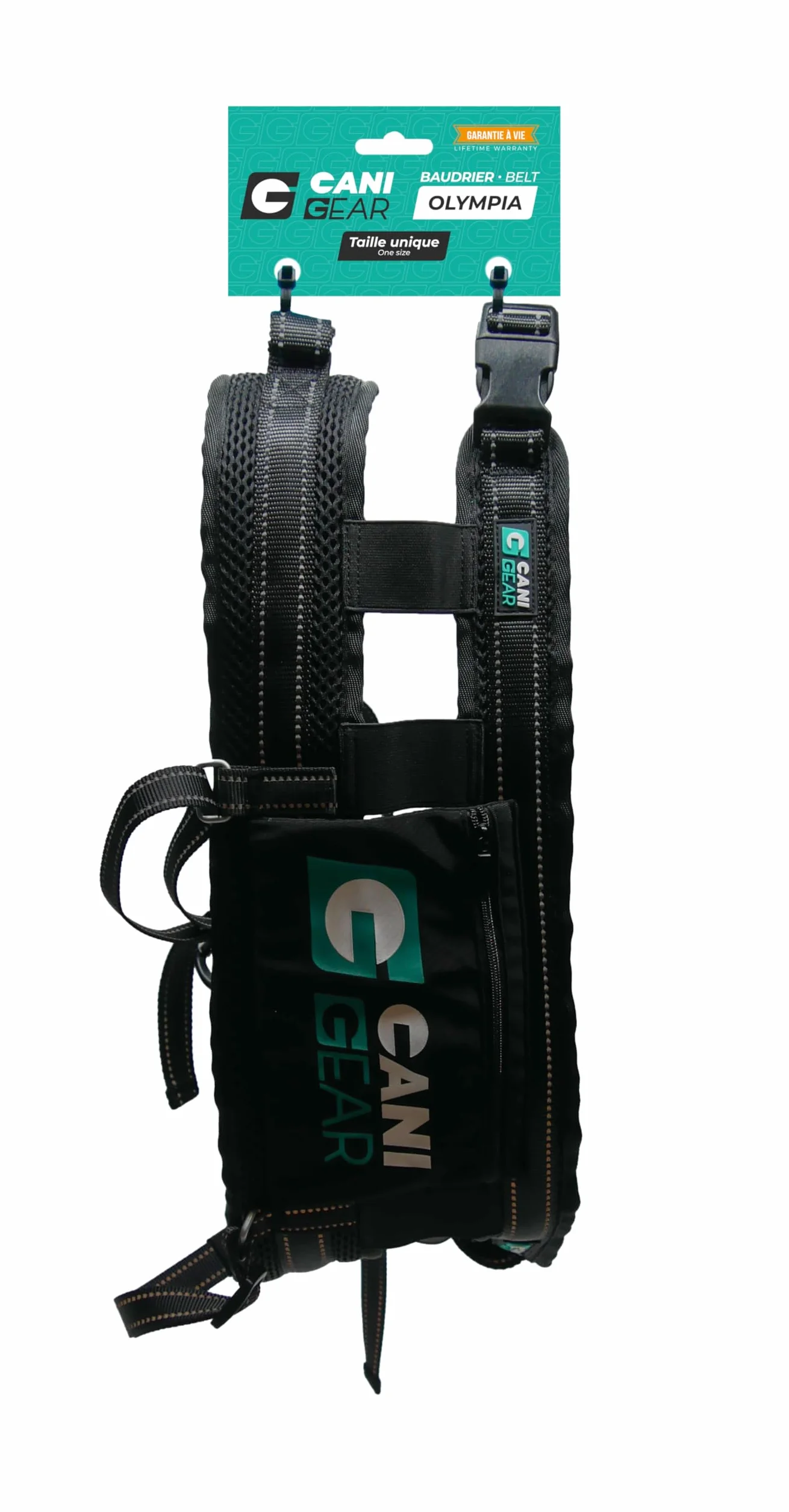 Baudrier Olympia Noir avec Doublure Respirante Mesh et Soutien Lombaire
