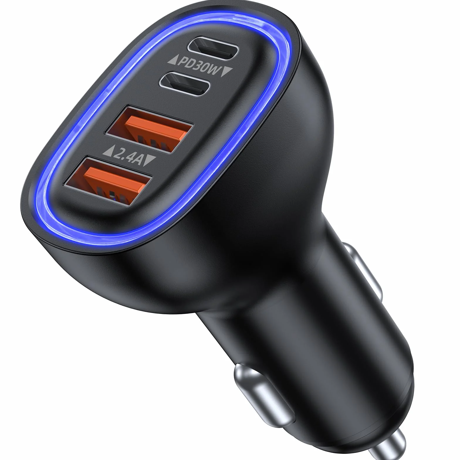 Chargeur Allume Cigare USB C 4 Ports 78W PD QC 3.0 Chargeur Voiture Charge Rapide Prise Allume Cigare 12V,pour iPhone iPad Samsung Huawei Xiaomi Tabletetc
