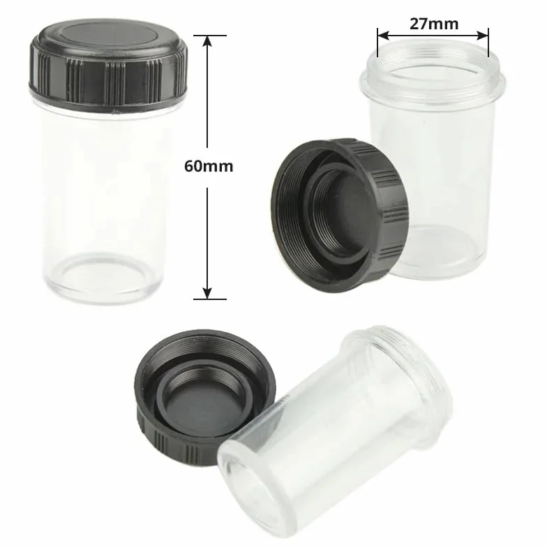 Étuis de rangement pour objectifs de microscope, filetage 20,3 mm, boîte en plastique anti-poussière, 10 pièces