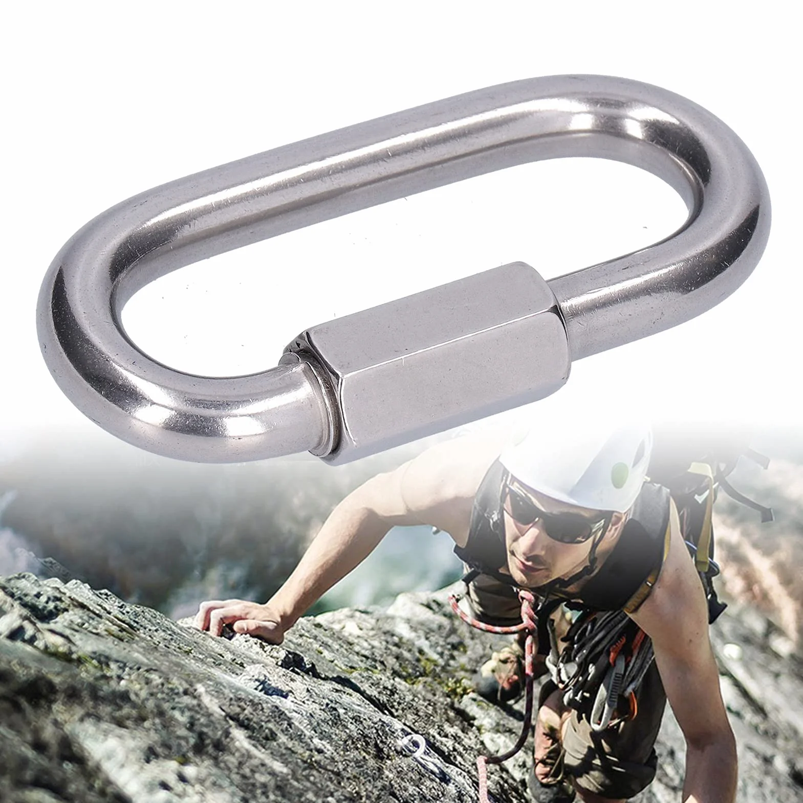 Maillons Rapides en Acier Inoxydable M4, 10 Pièces Connecteur à Vis